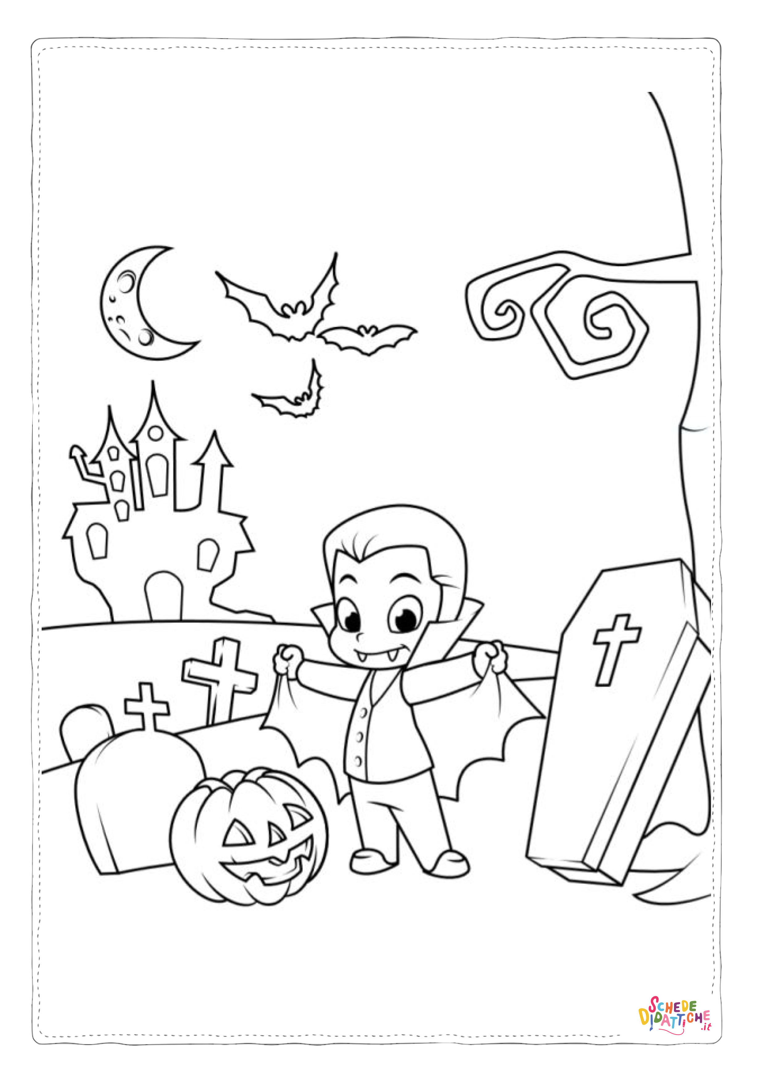 Disegno "Disegno di bambino ad Halloween da stampare e colorare 4" Disegno di bambino ad Halloween da stampare e colorare 4