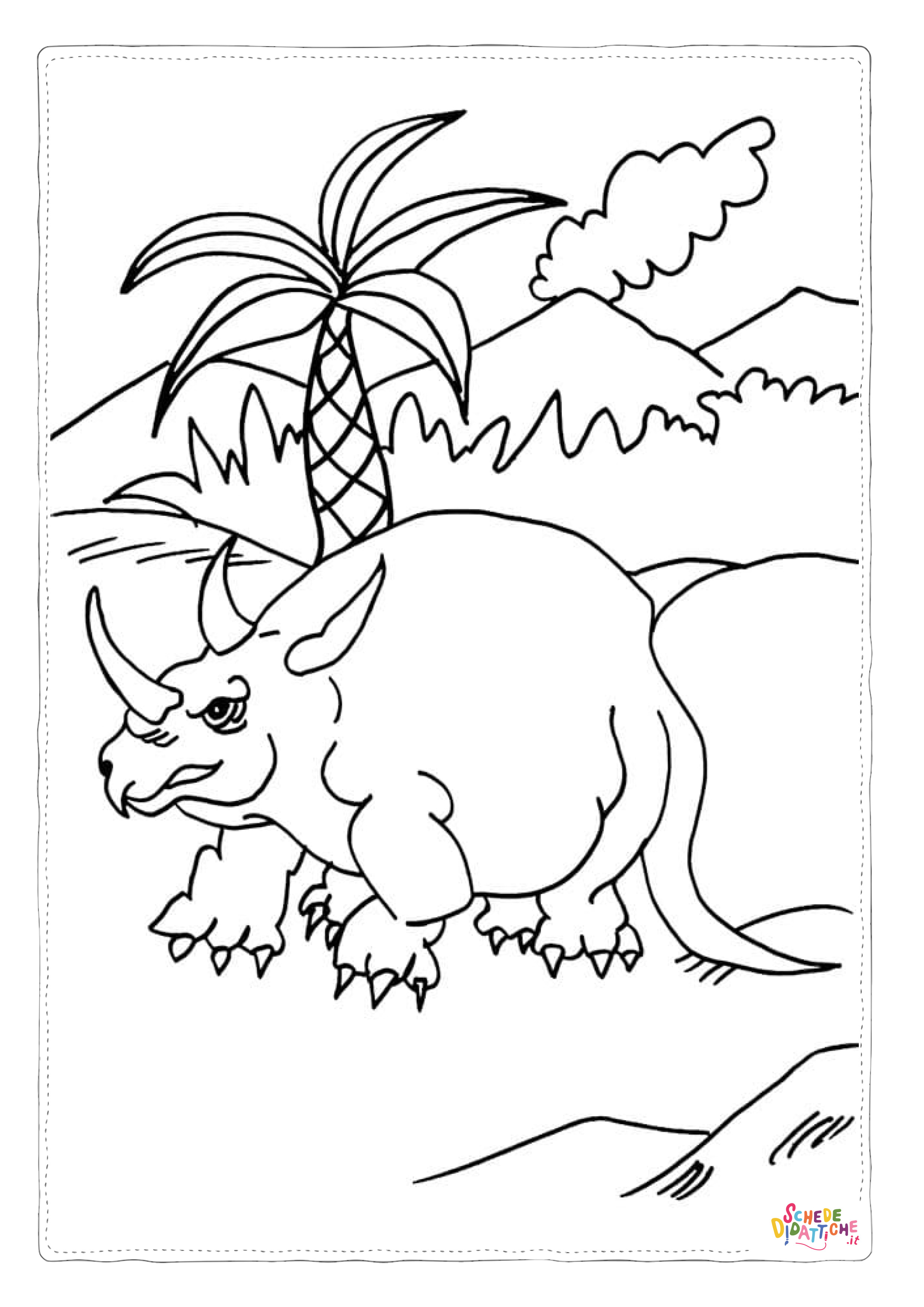 Disegno "Disegno di Triceratopo da stampare e colorare 38" Disegno di Triceratopo da stampare e colorare 38