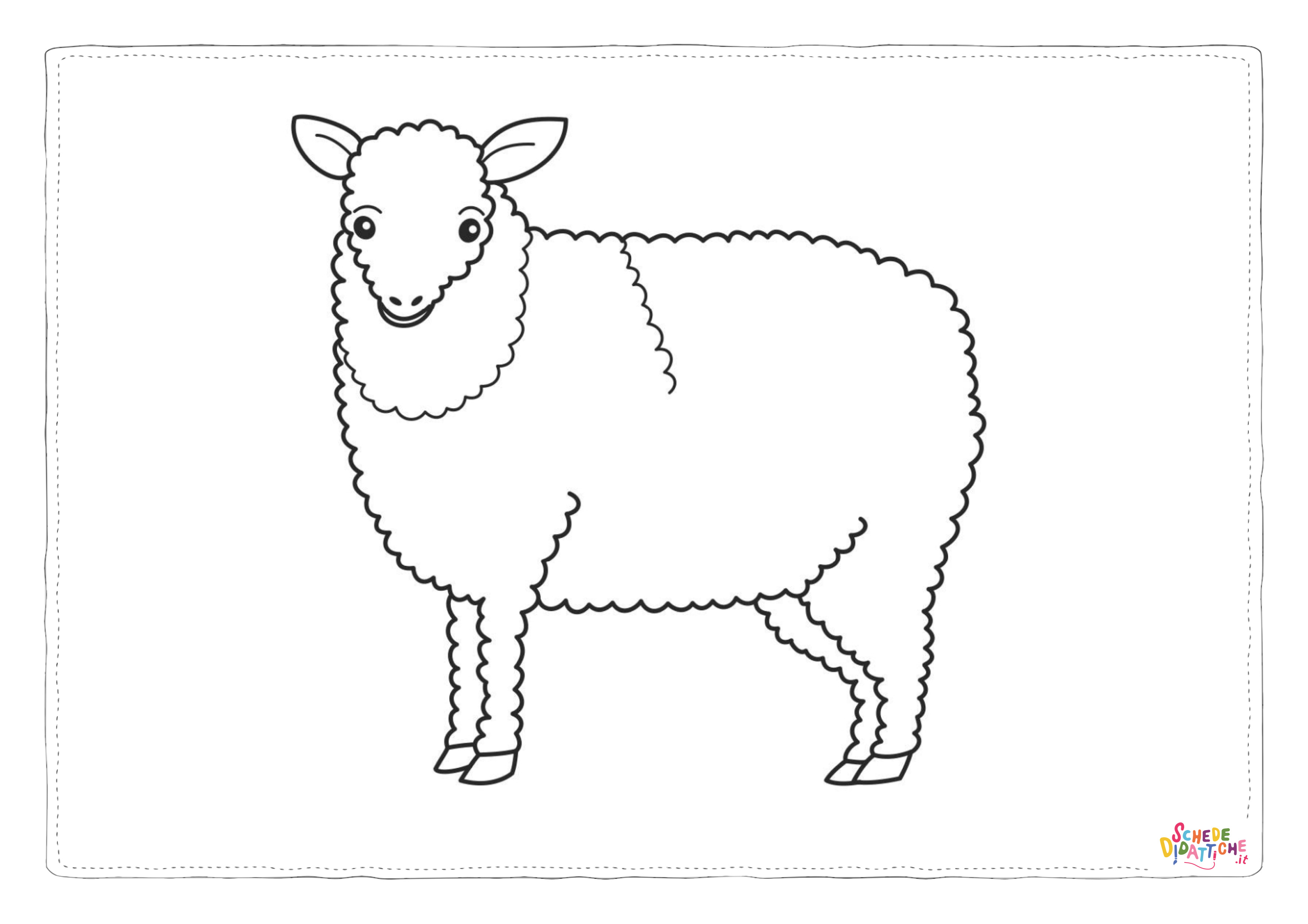 Disegno "Disegno di pecora da stampare e colorare 55" Disegno di pecora da stampare e colorare 55