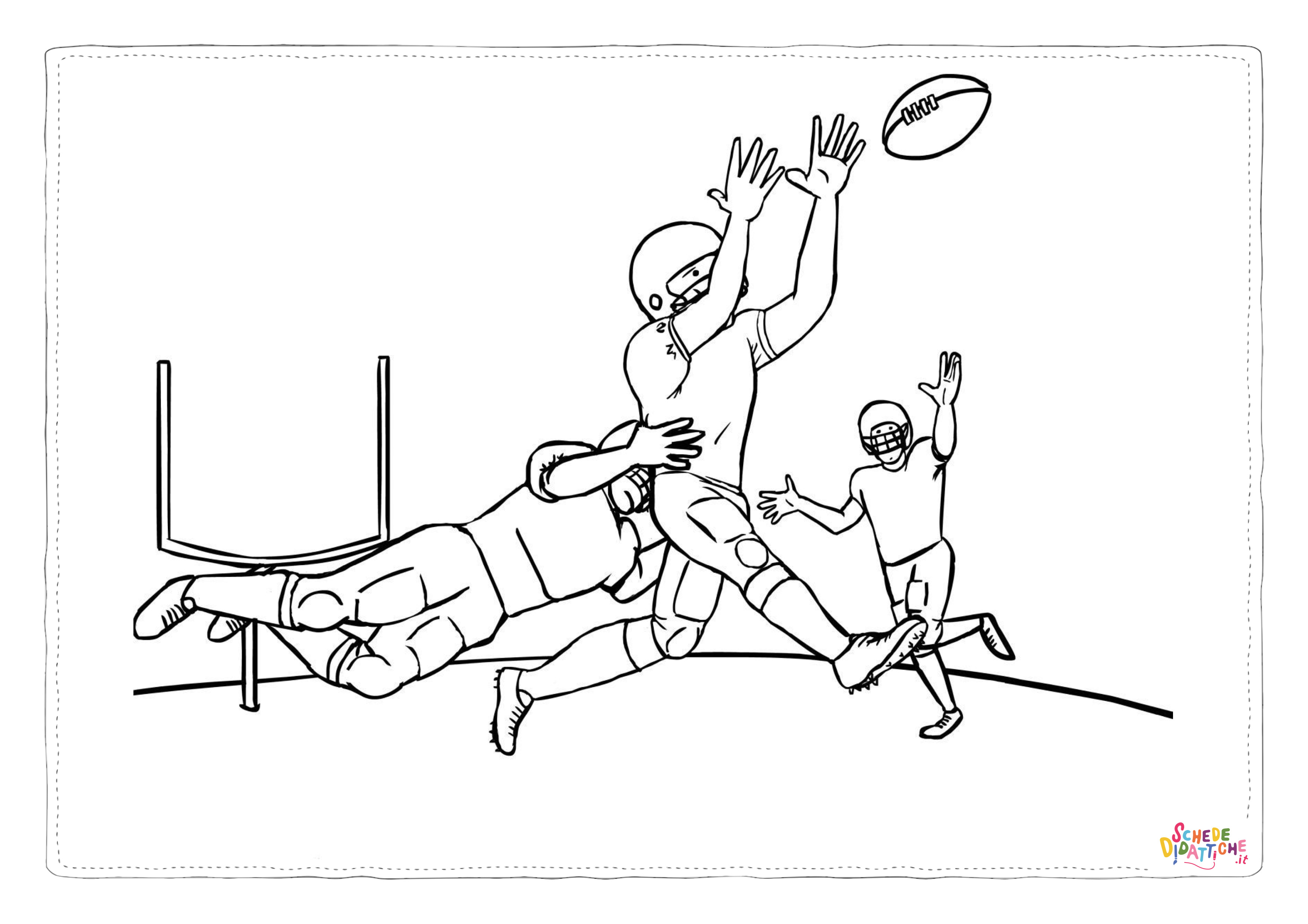 Disegno "Disegno di football americano da stampare e colorare 62" Disegno di football americano da stampare e colorare 62