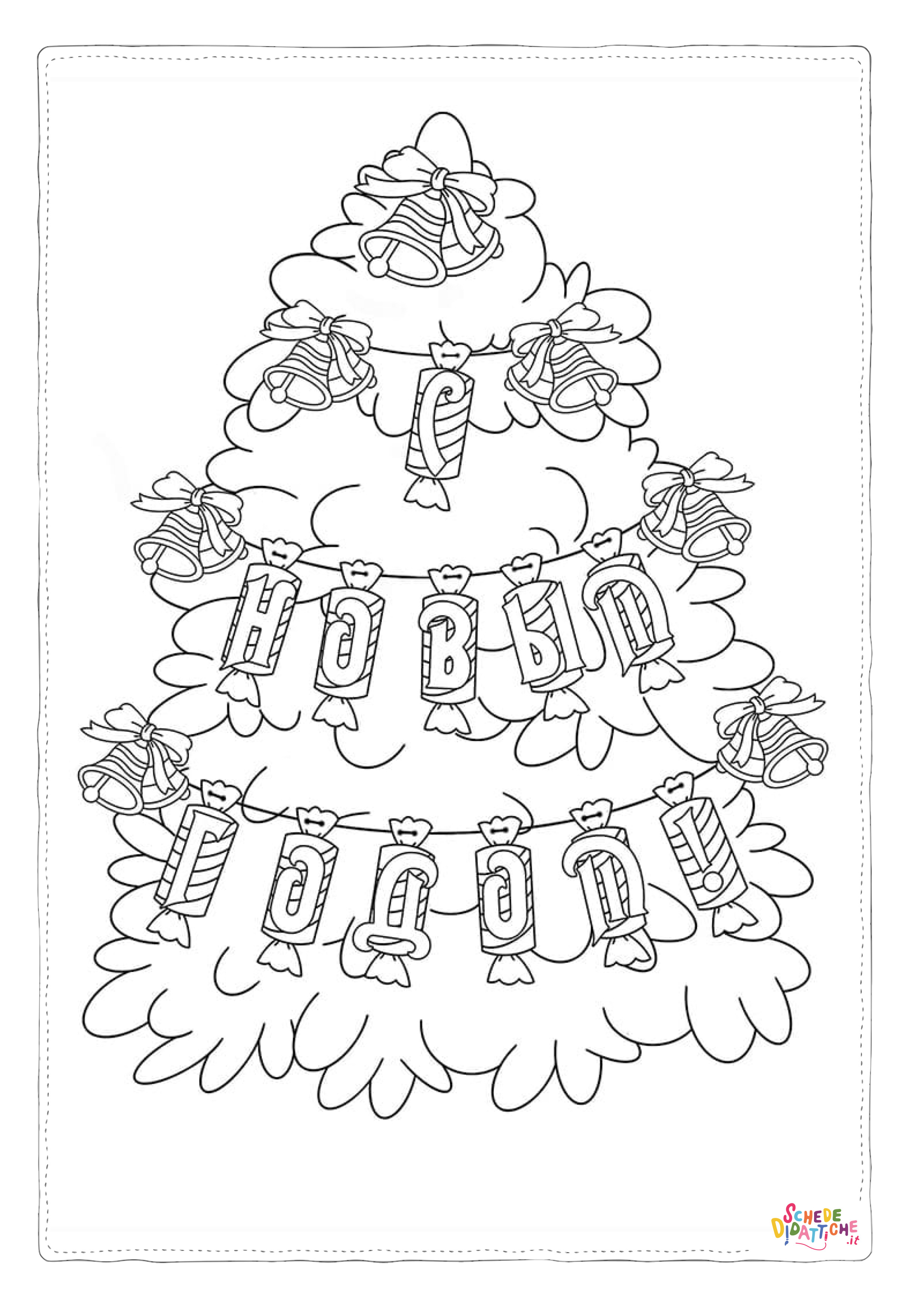 Disegno "Disegno di albero di Natale da stampare e colorare 156" Disegno di albero di Natale da stampare e colorare 156