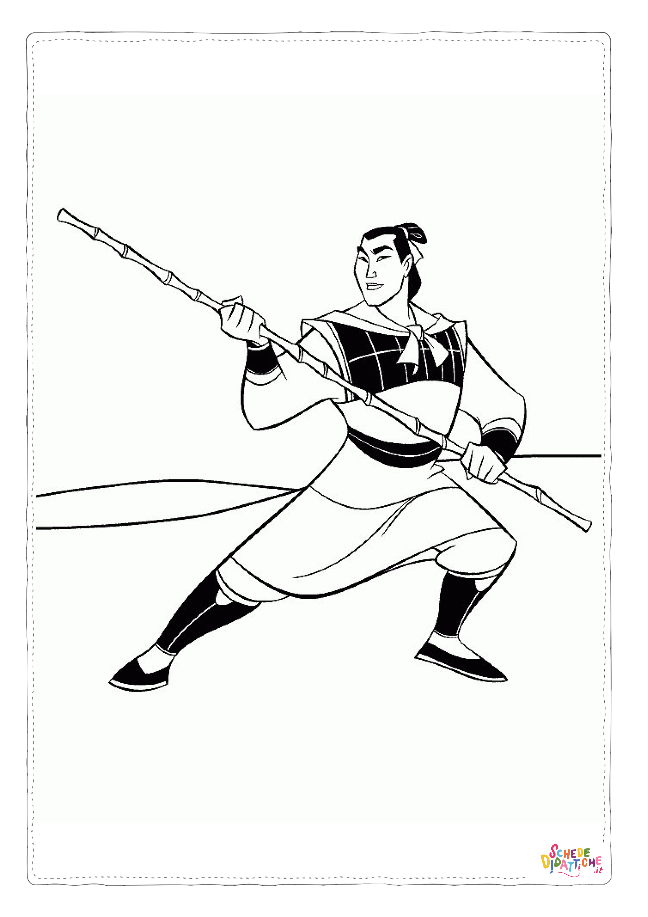 Disegno "Disegno di Mulan da stampare e colorare" Disegno di Mulan da stampare e colorare
