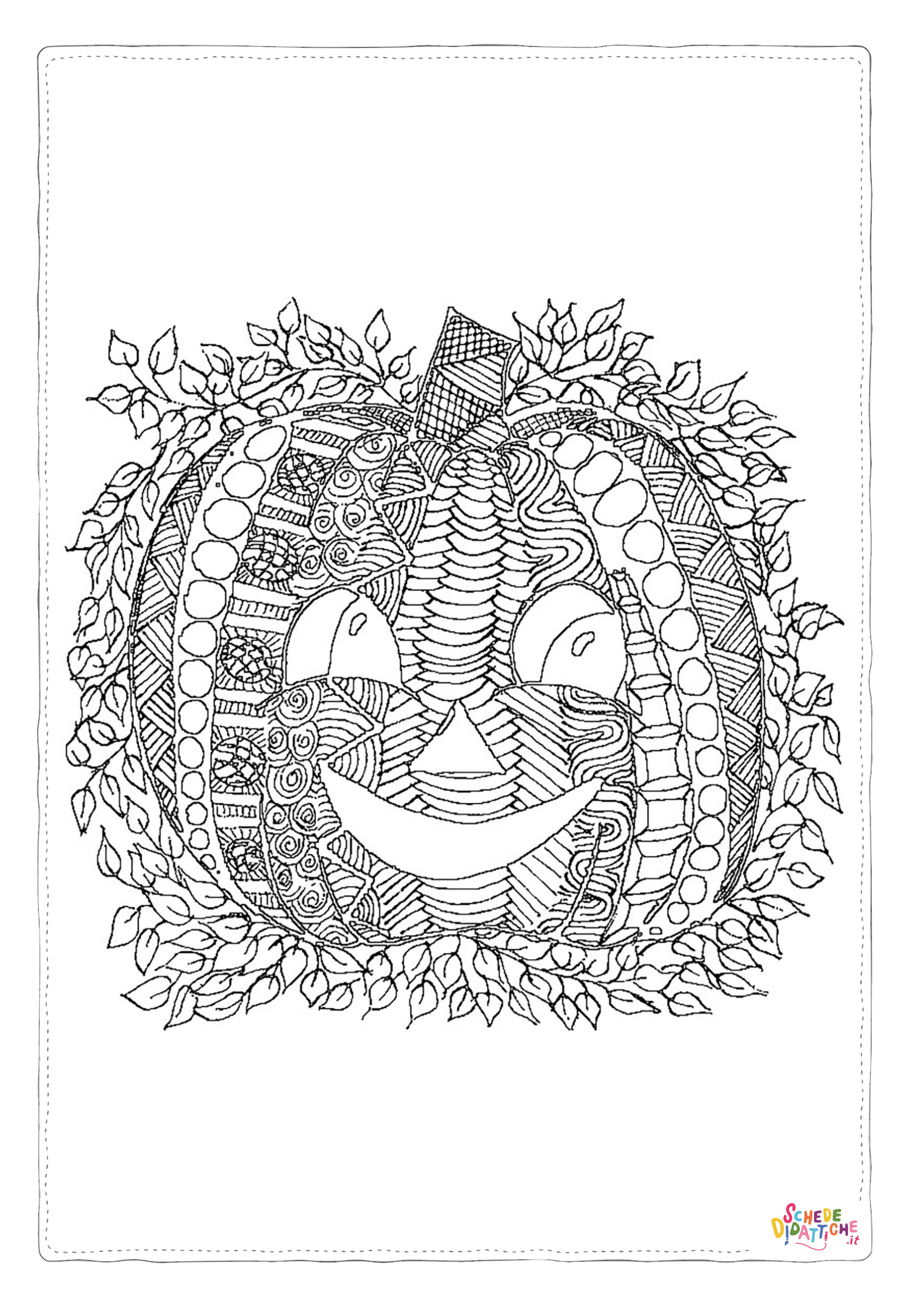 Disegno di zucca di Halloween da stampare e colorare 116