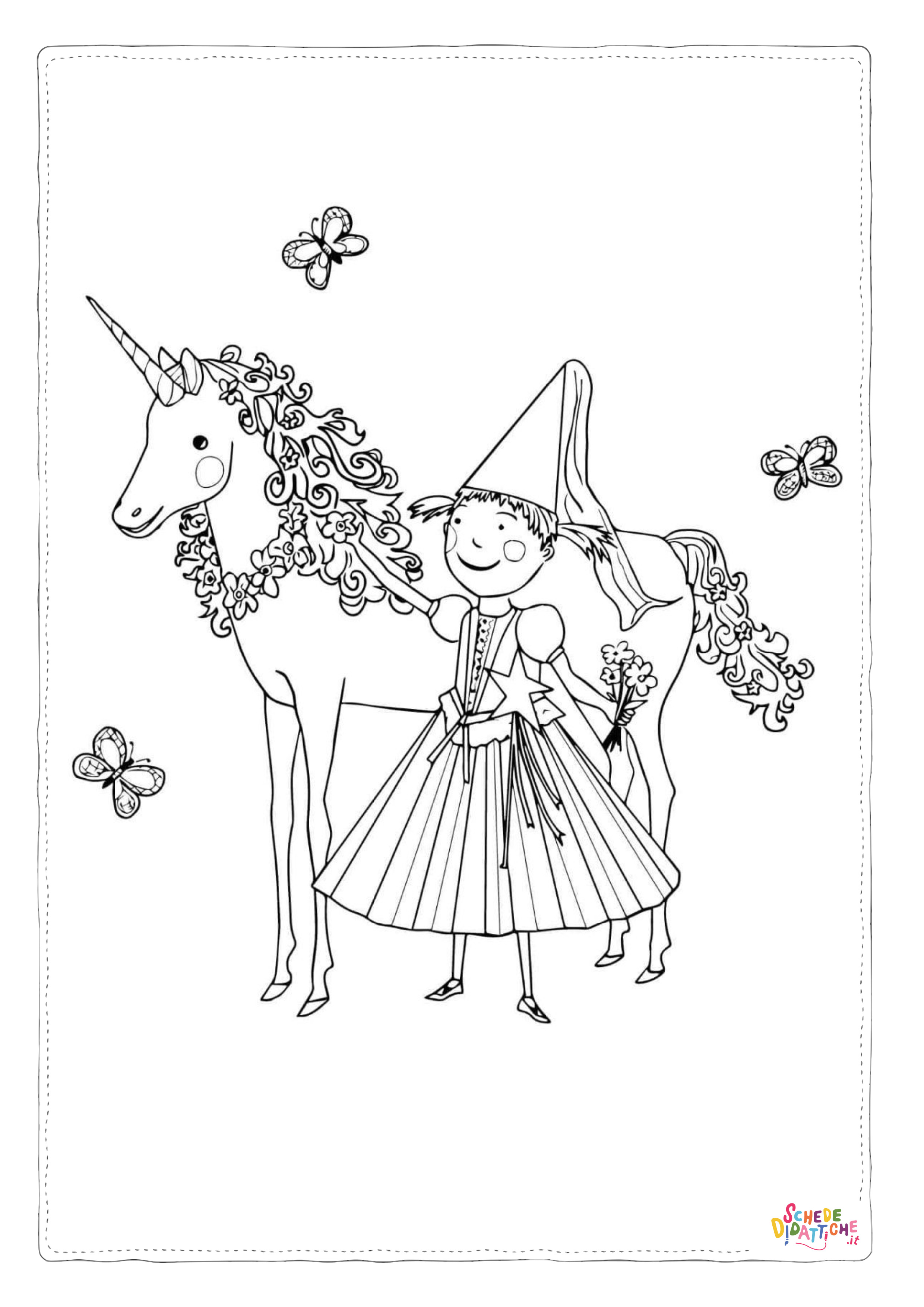 Disegno "Disegno di unicorno da stampare e colorare 41" Disegno di unicorno da stampare e colorare 41