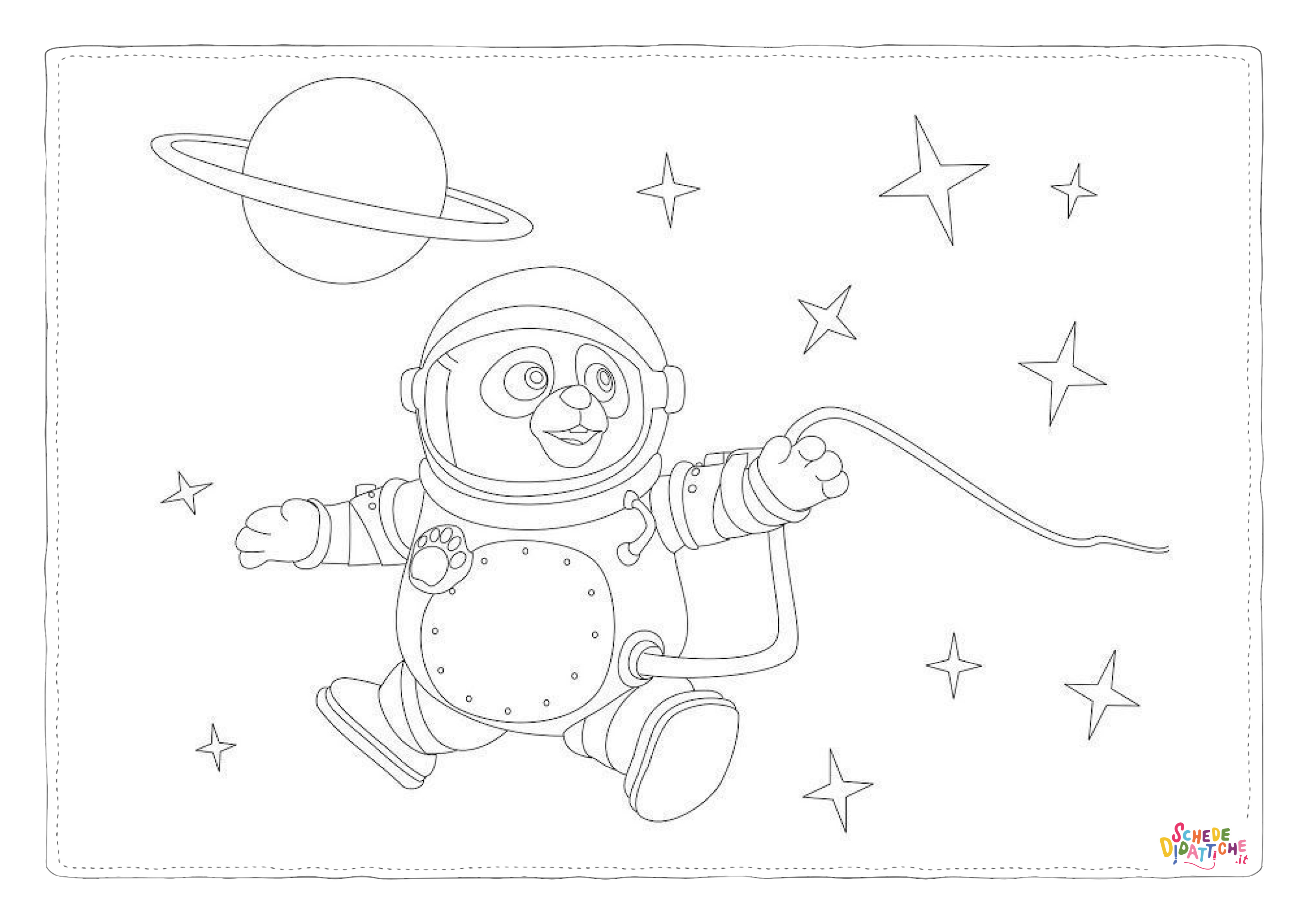 Disegno "Disegno di astronauta da stampare e colorare 19" Disegno di astronauta da stampare e colorare 19