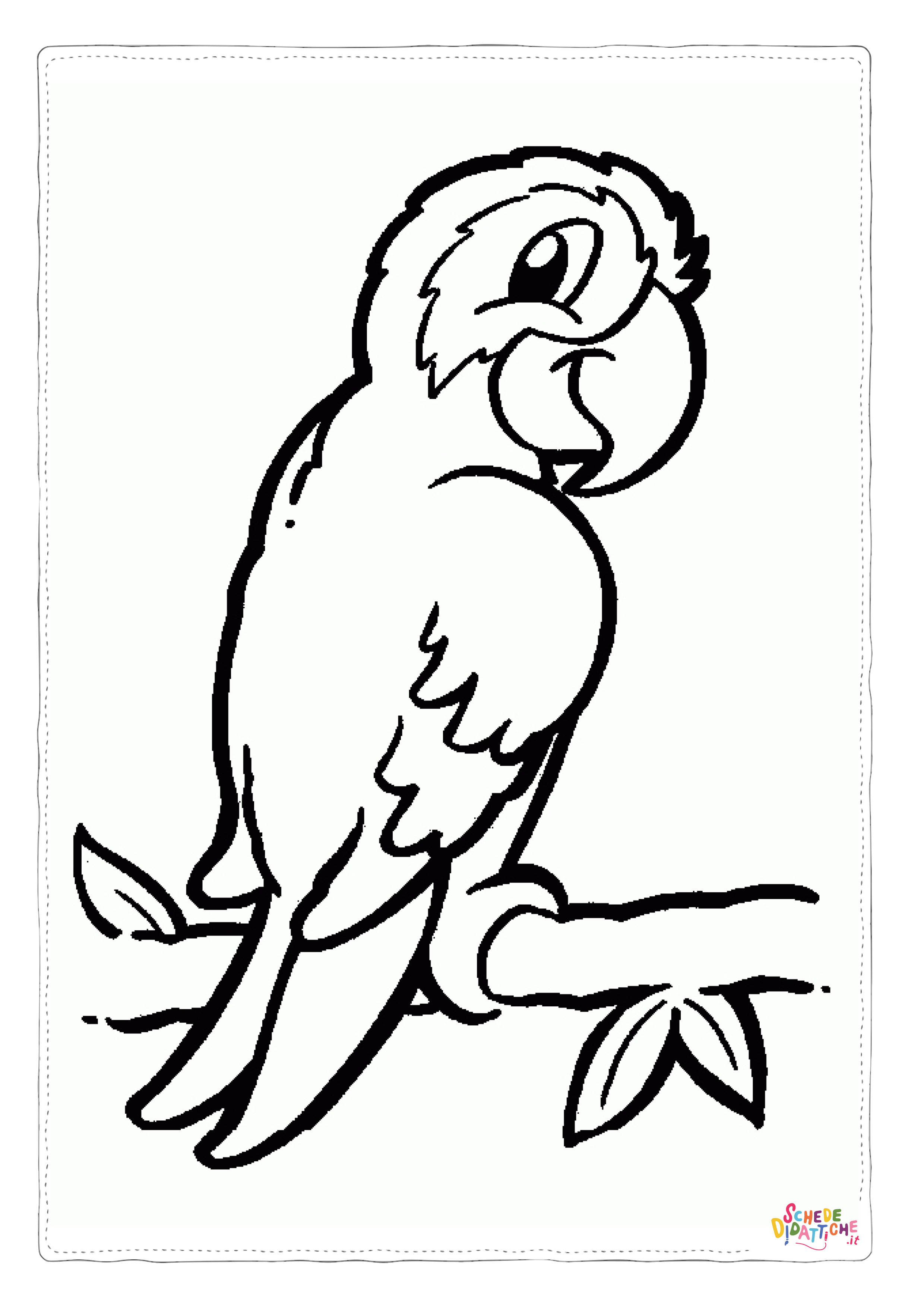 Disegno "Disegno di pappagallo da stampare e colorare 12" Disegno di pappagallo da stampare e colorare 12