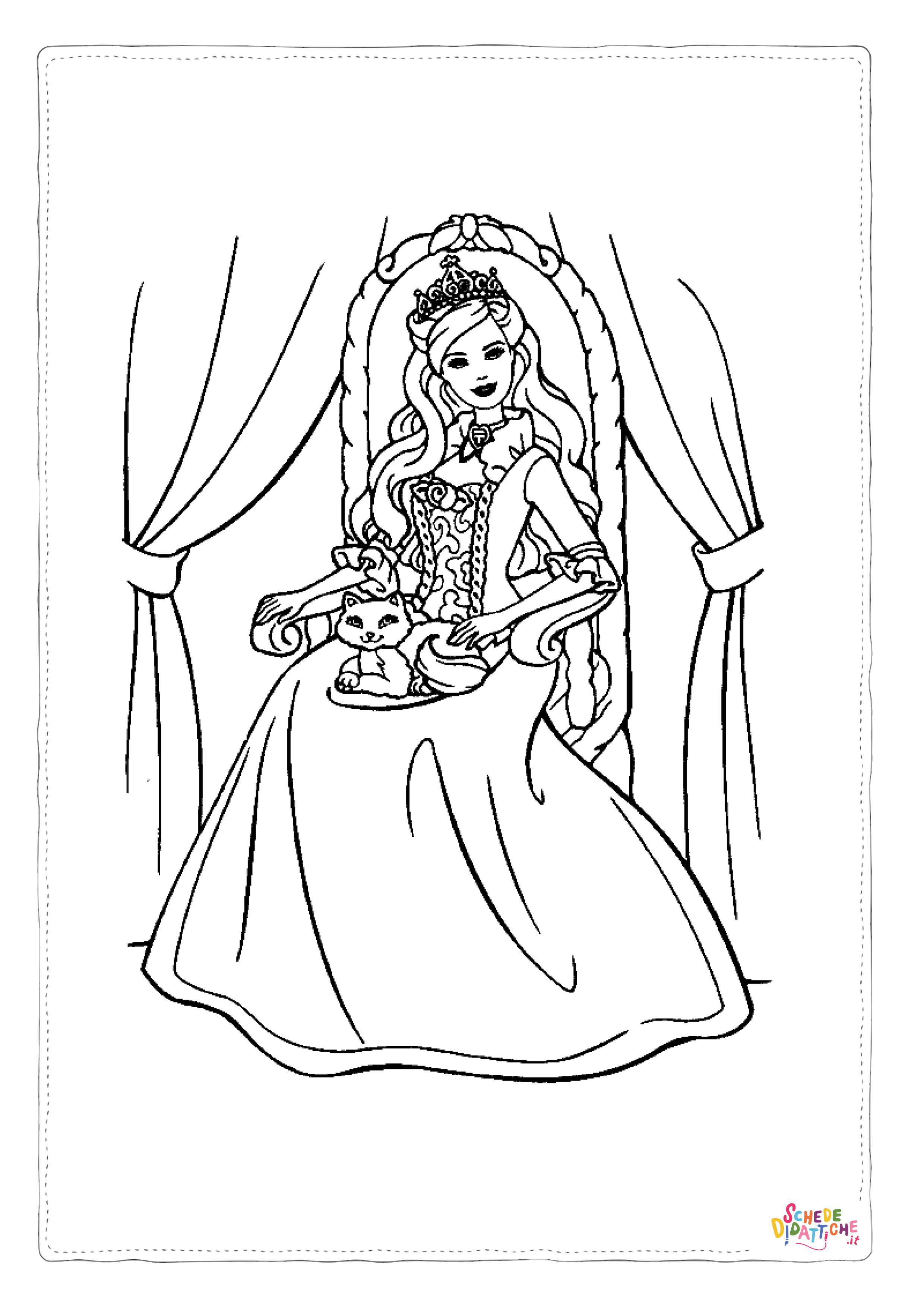 Disegno "Disegno di Barbie Principessa da stampare e colorare 7" Disegno di Barbie Principessa da stampare e colorare 7