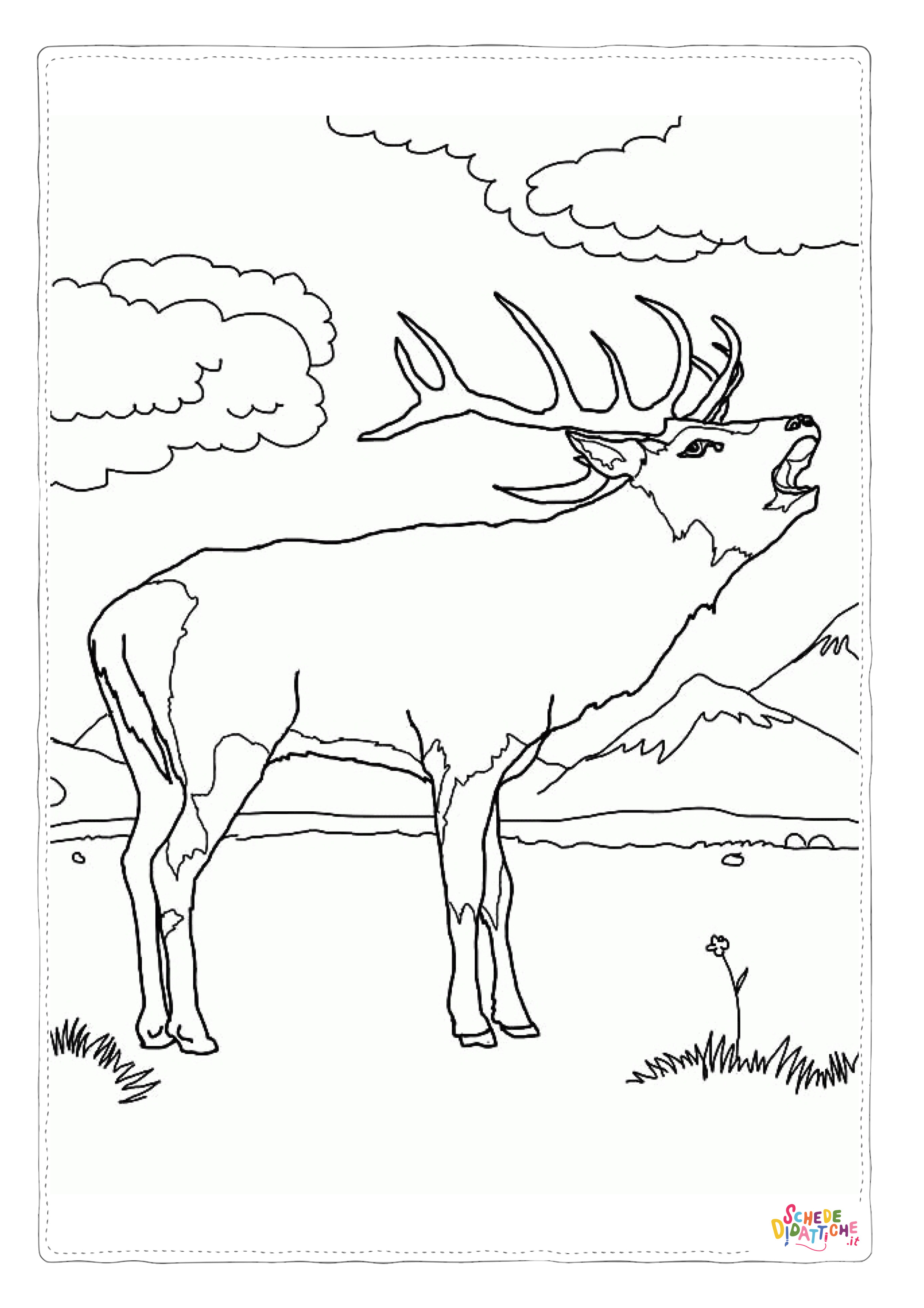 Disegno "Disegno di cervo da stampare e colorare 11" Disegno di cervo da stampare e colorare 11