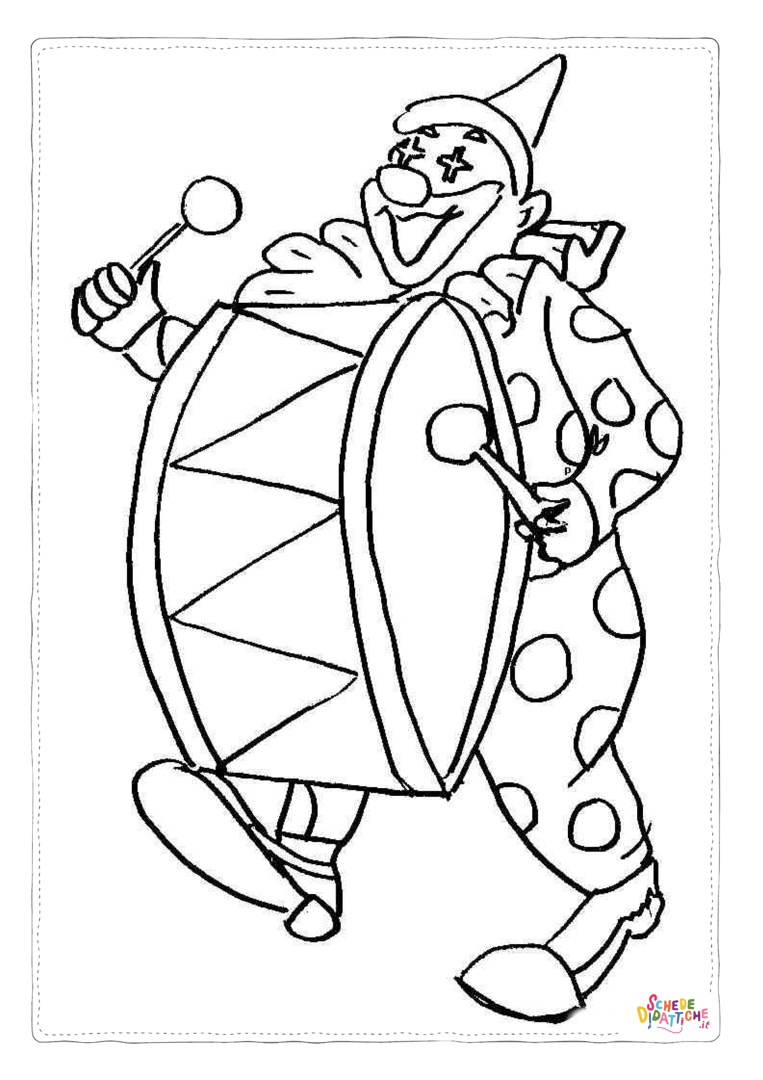 Disegno "Disegno di clown da stampare e colorare 14" Disegno di clown da stampare e colorare 14