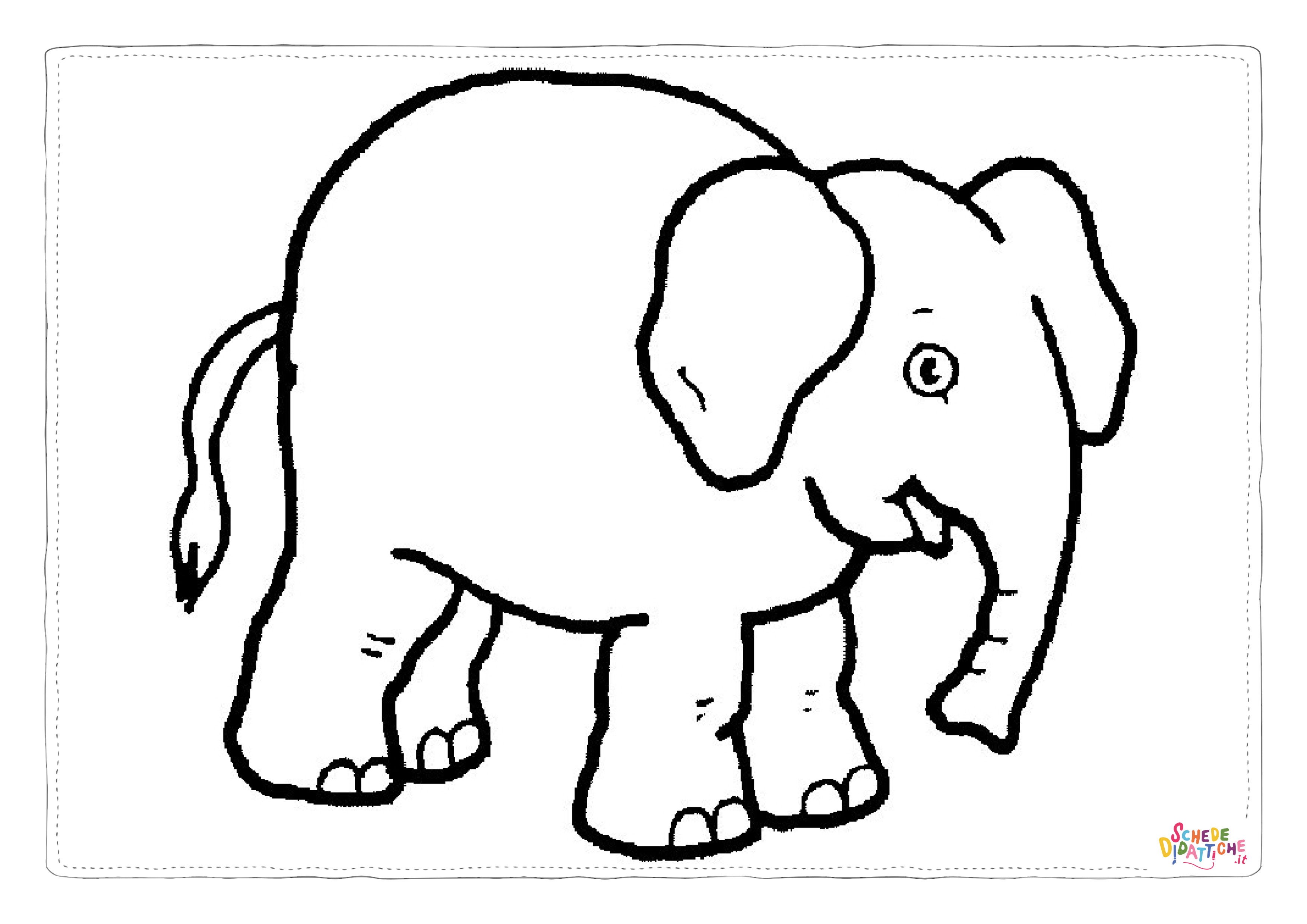 Disegno "Disegno di elefante da stampare e colorare 109" Disegno di elefante da stampare e colorare 109