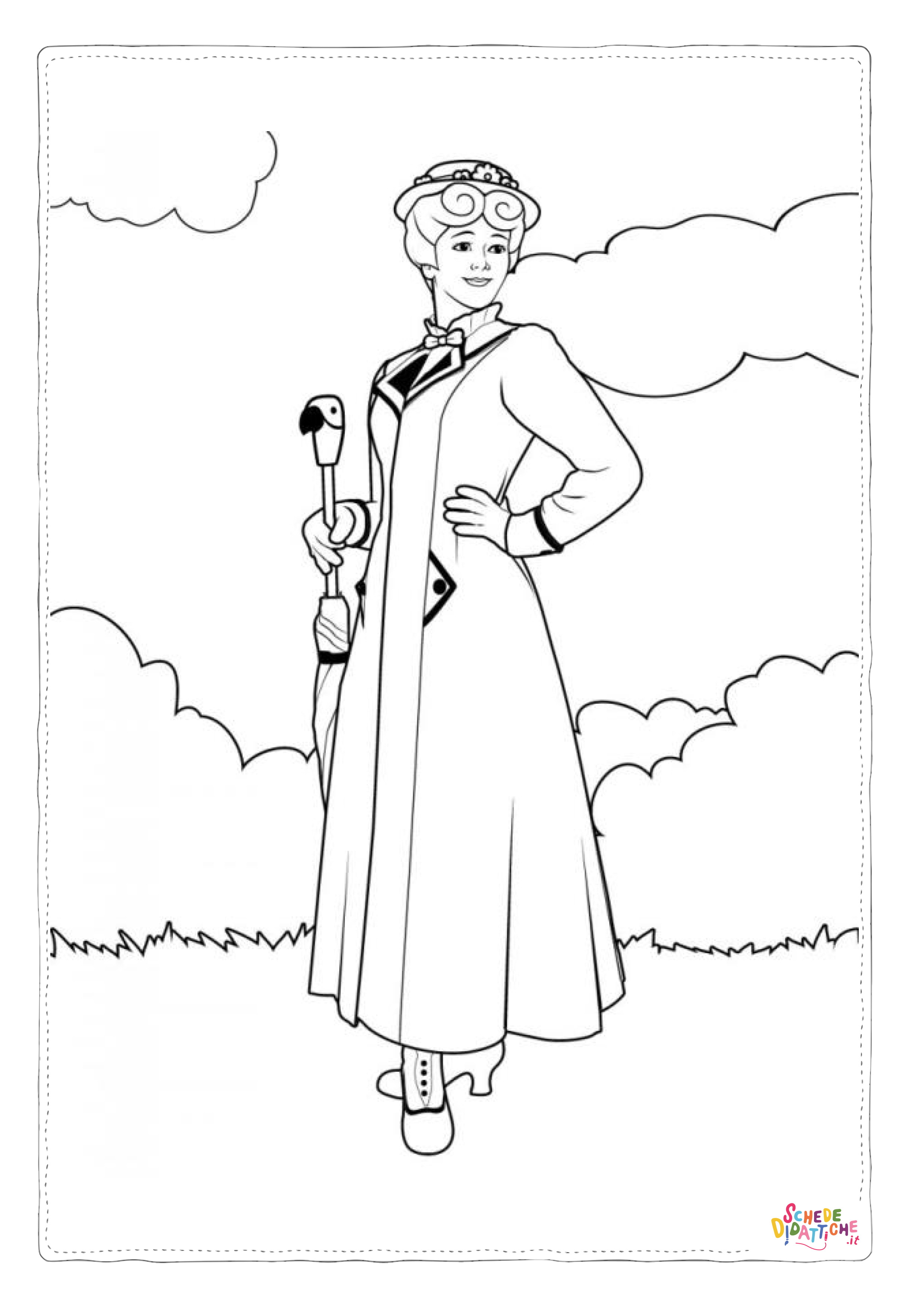 Disegno "Disegno di Mary Poppins da stampare e colorare 7" Disegno di Mary Poppins da stampare e colorare 7