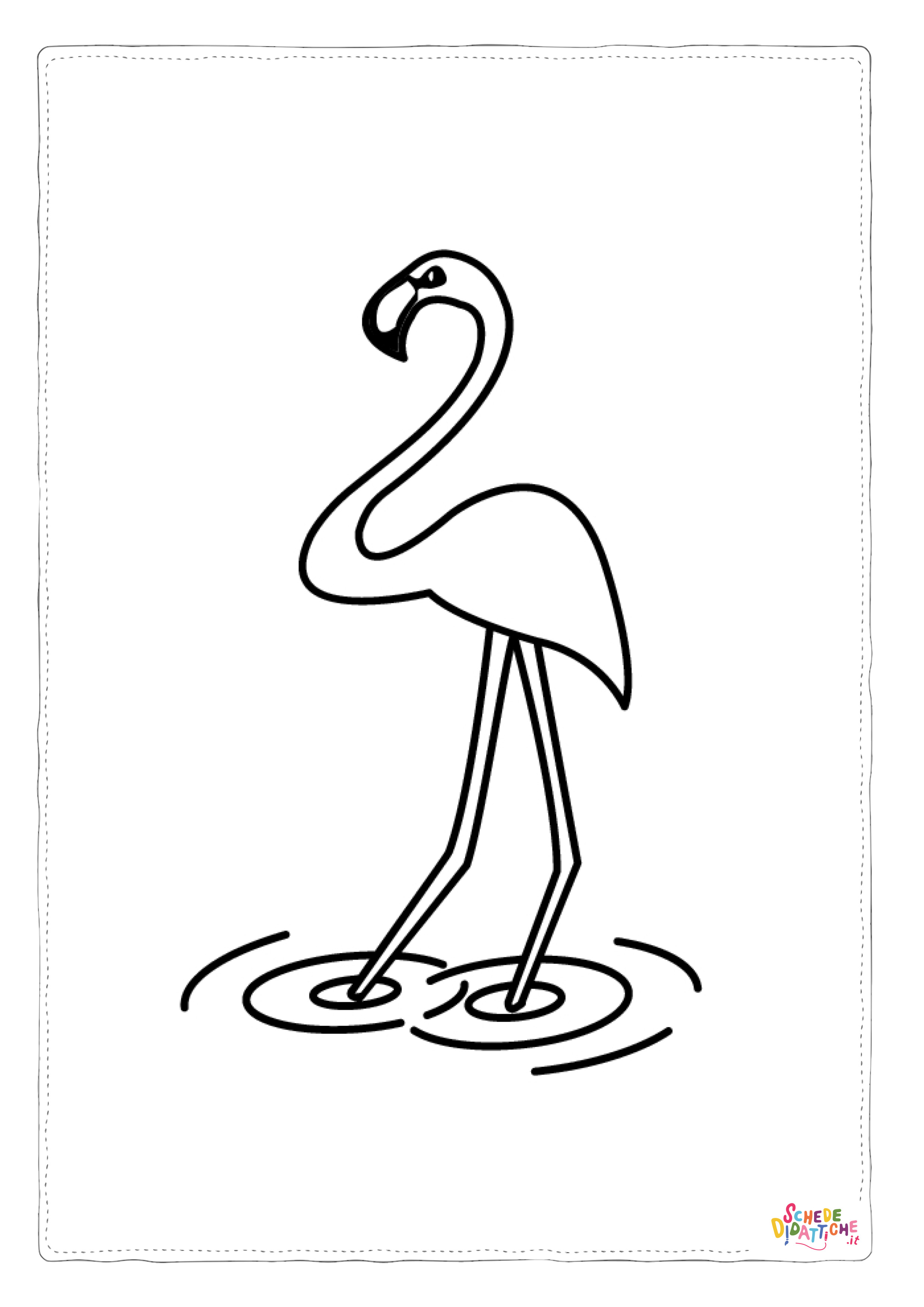 Disegno "Disegno di fenicottero da stampare e colorare 34" Disegno di fenicottero da stampare e colorare 34