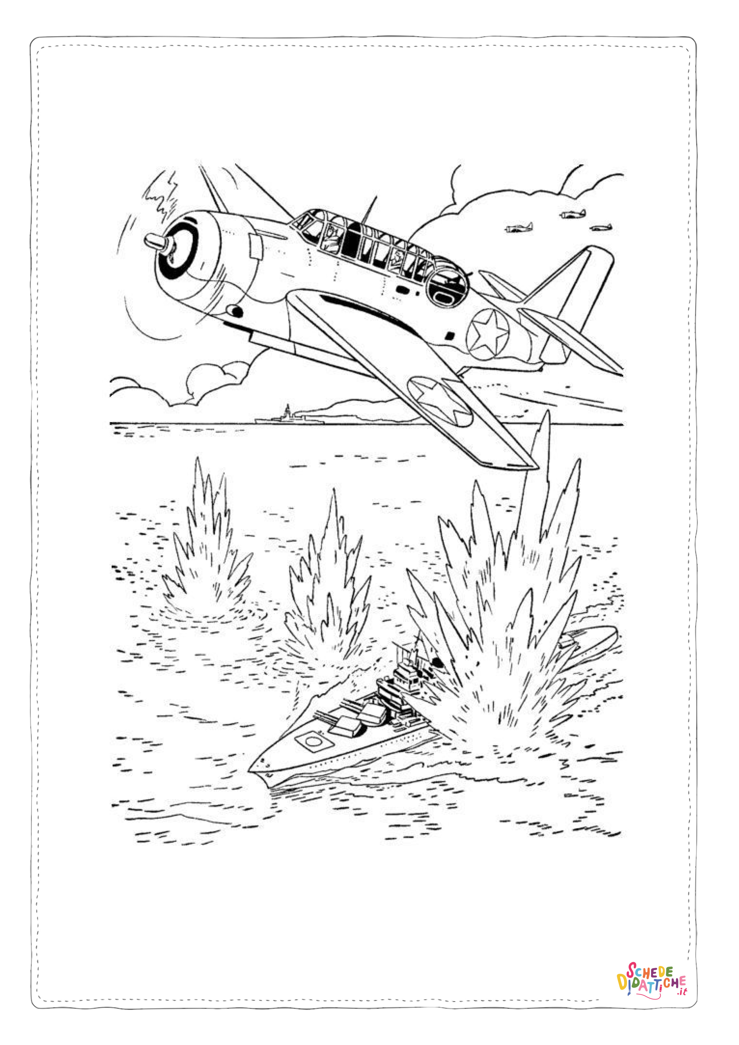 Disegno "Disegno di aereo militare da stampare e colorare 95" Disegno di aereo militare da stampare e colorare 95