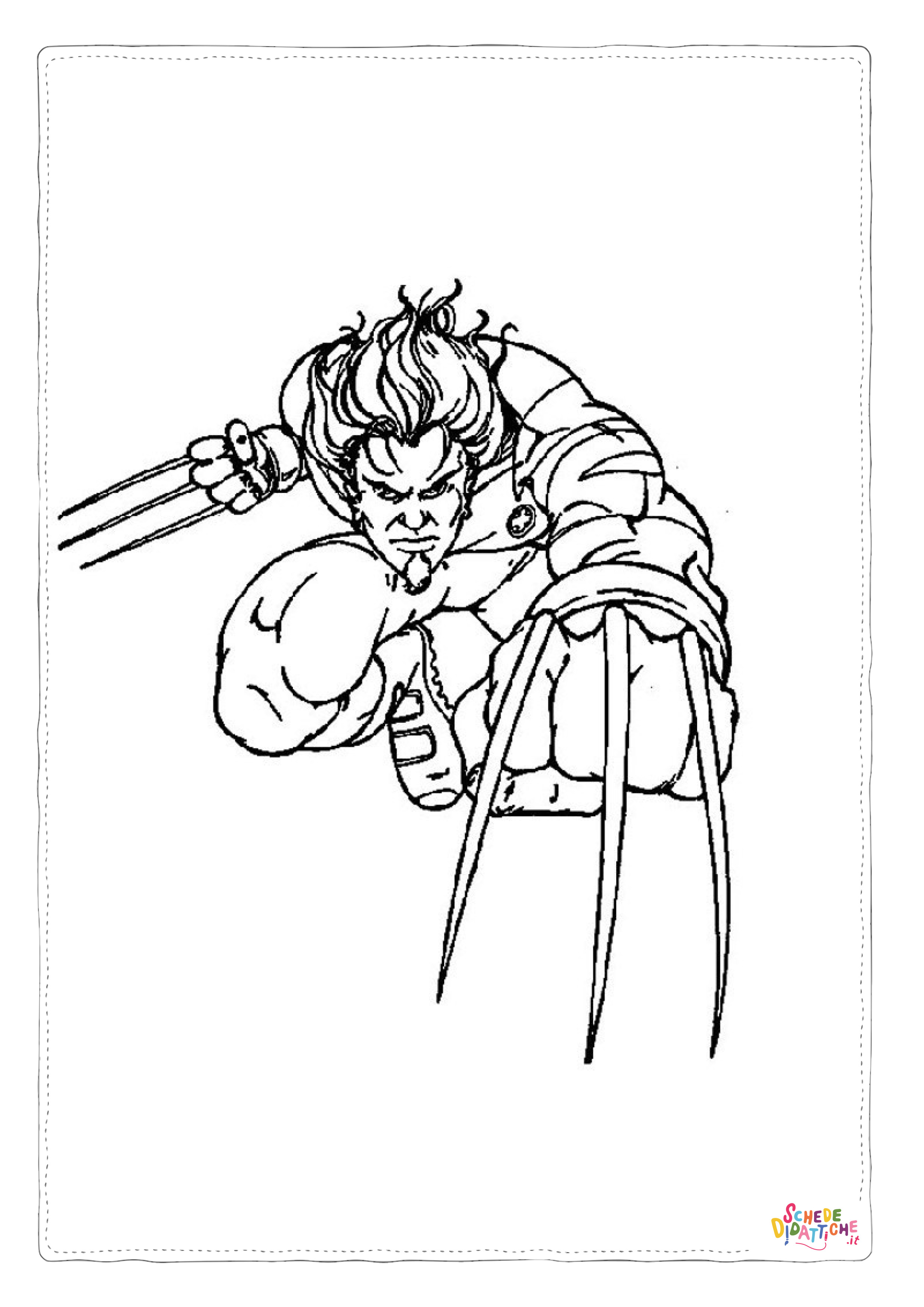 Disegno di Wolverine da stampare e colorare 11