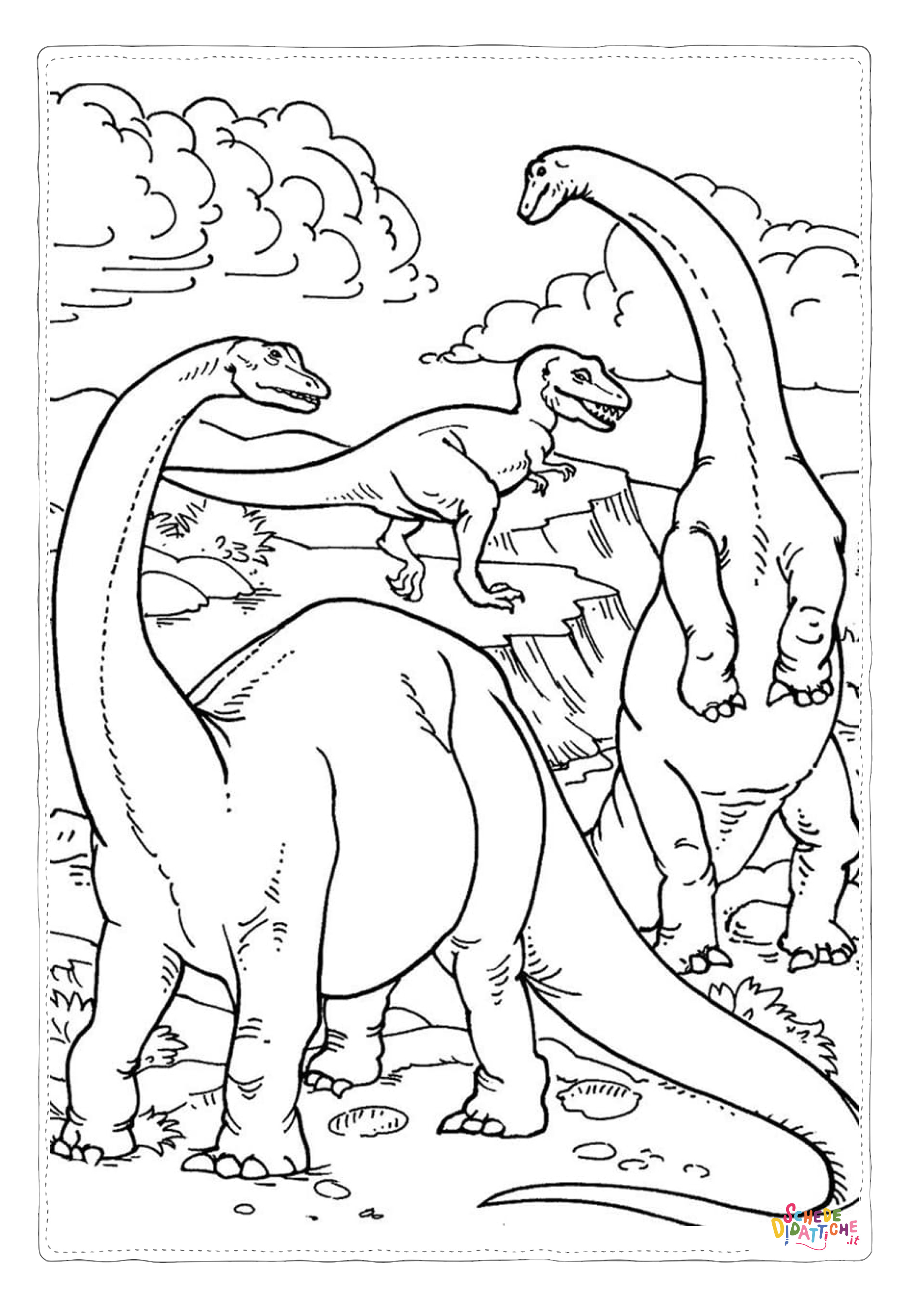 Disegno "Disegno di Brontosauro da stampare e colorare 25" Disegno di Brontosauro da stampare e colorare 25