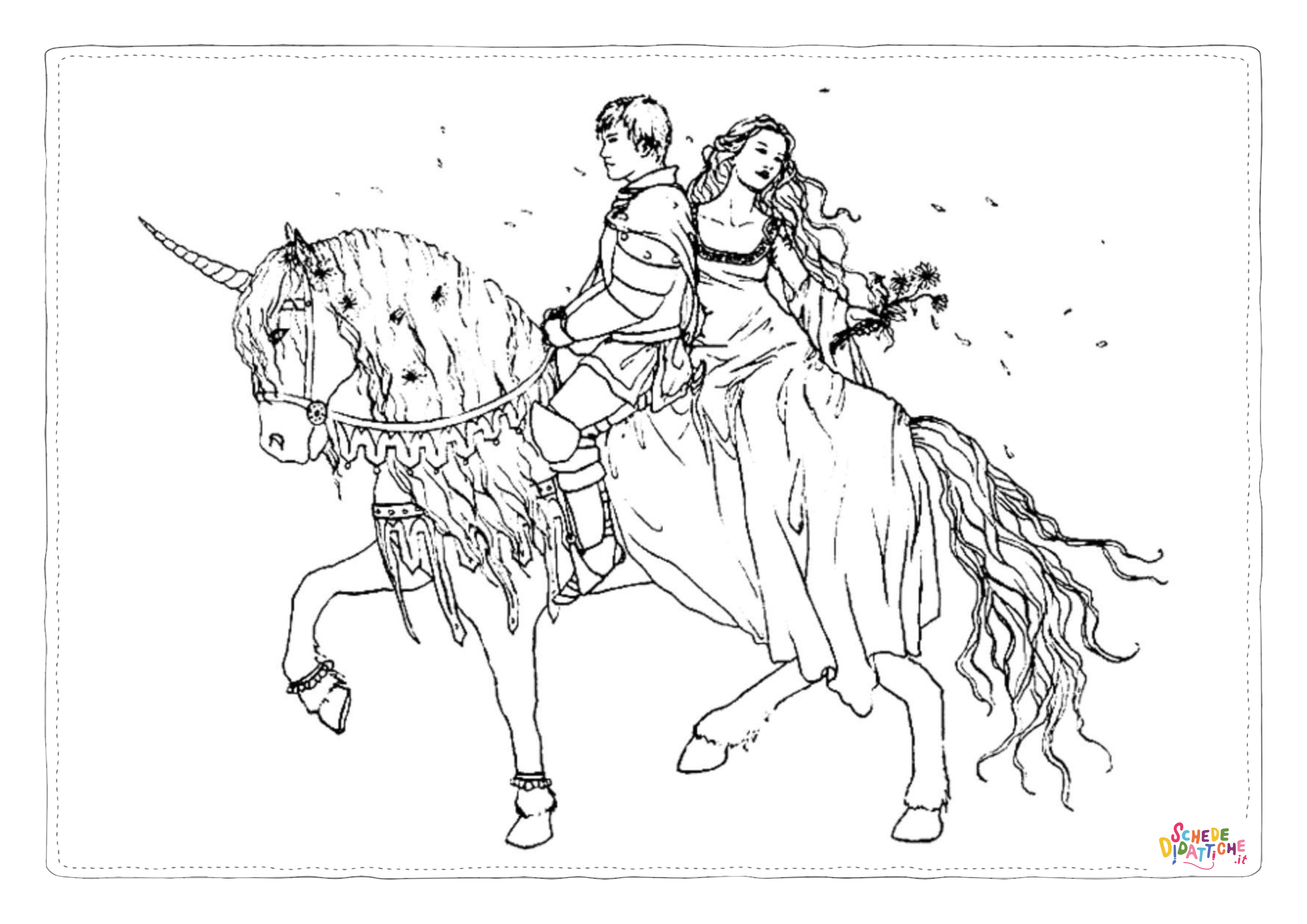 Disegno "Disegno di unicorno da stampare e colorare 54" Disegno di unicorno da stampare e colorare 54