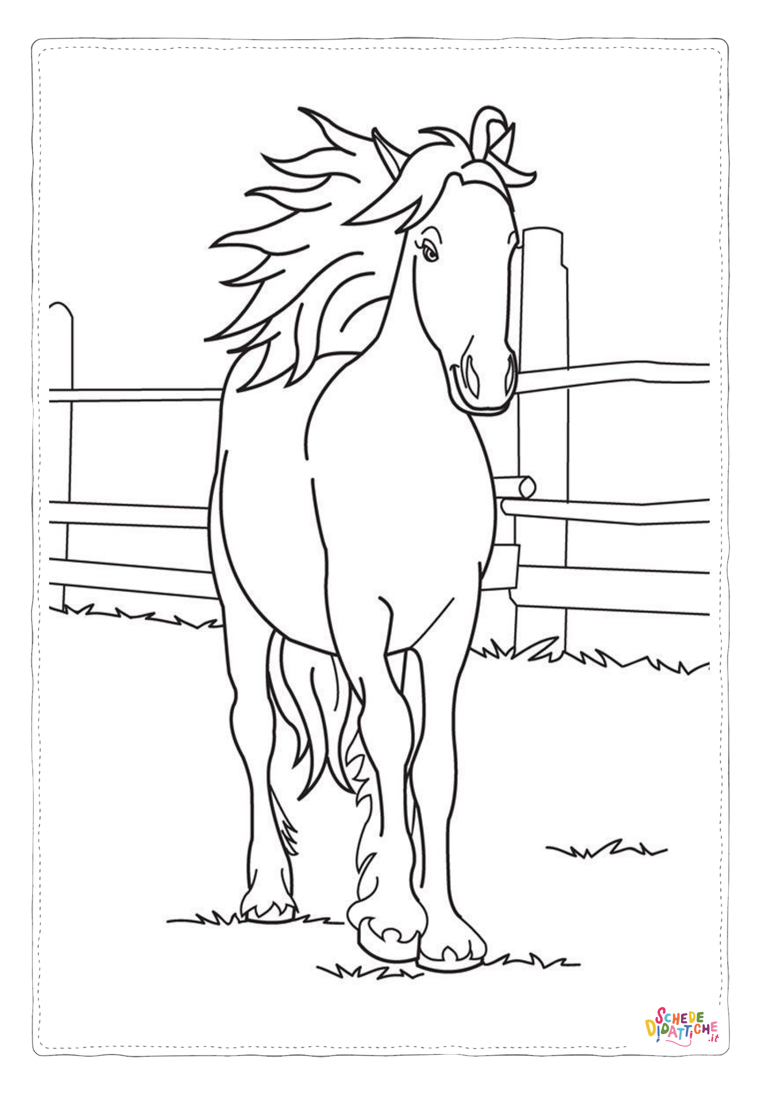 Disegno "Disegno di cavallo da stampare e colorare 221" Disegno di cavallo da stampare e colorare 221