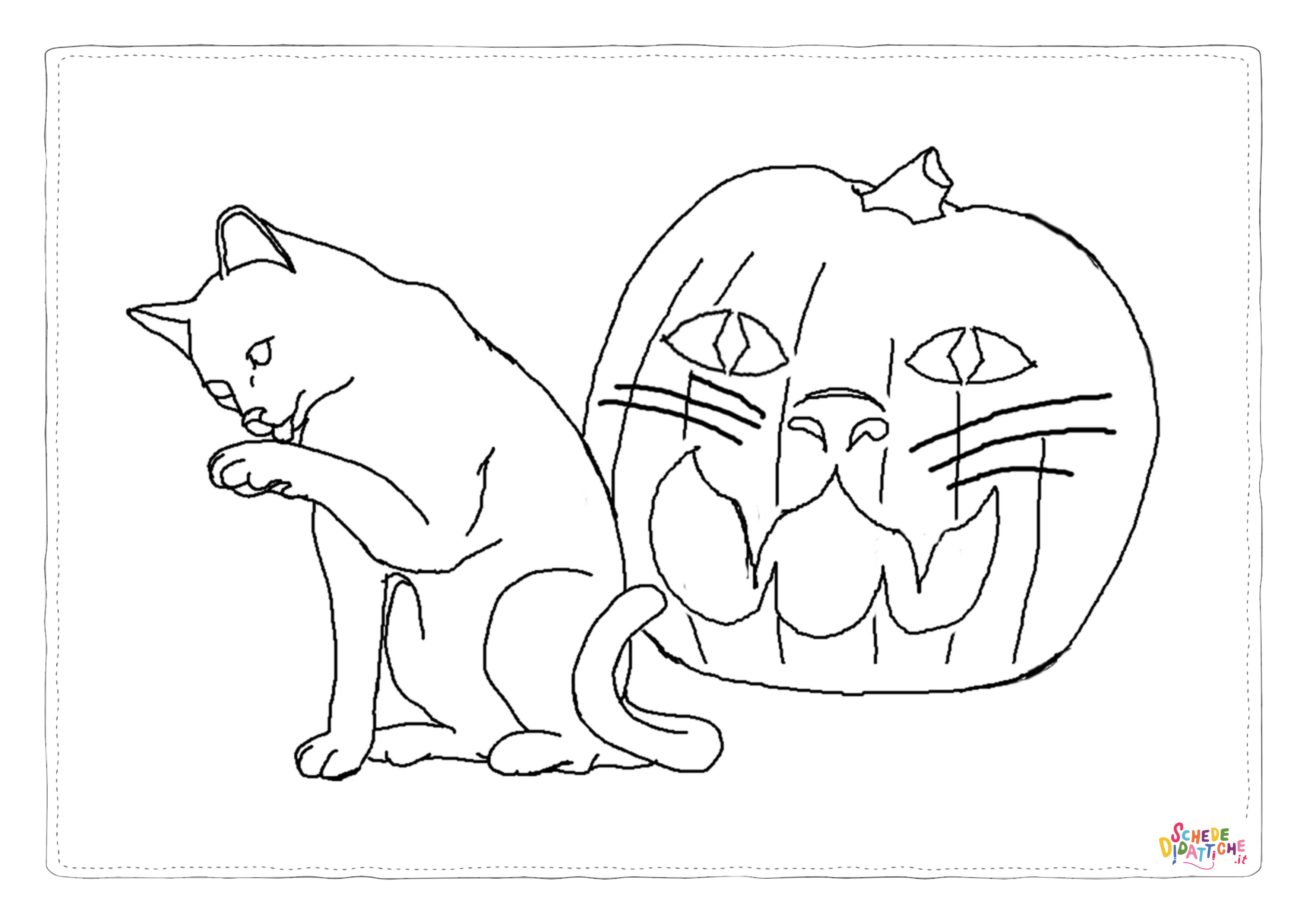 Disegno "Disegno di gatto di halloween da stampare e colorare 9" Disegno di gatto di halloween da stampare e colorare 9