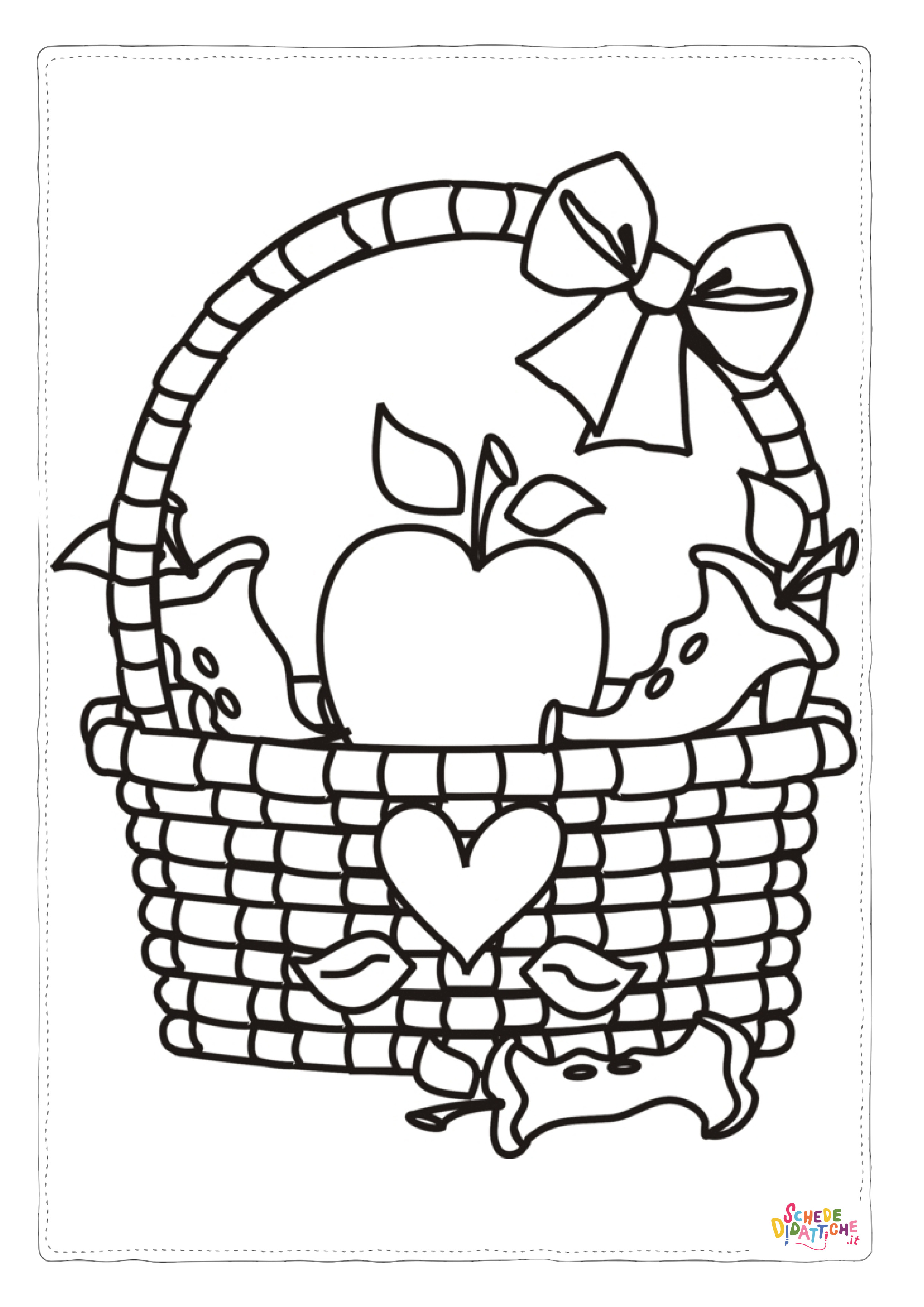 Disegno di cesto di frutta da stampare e colorare 18
