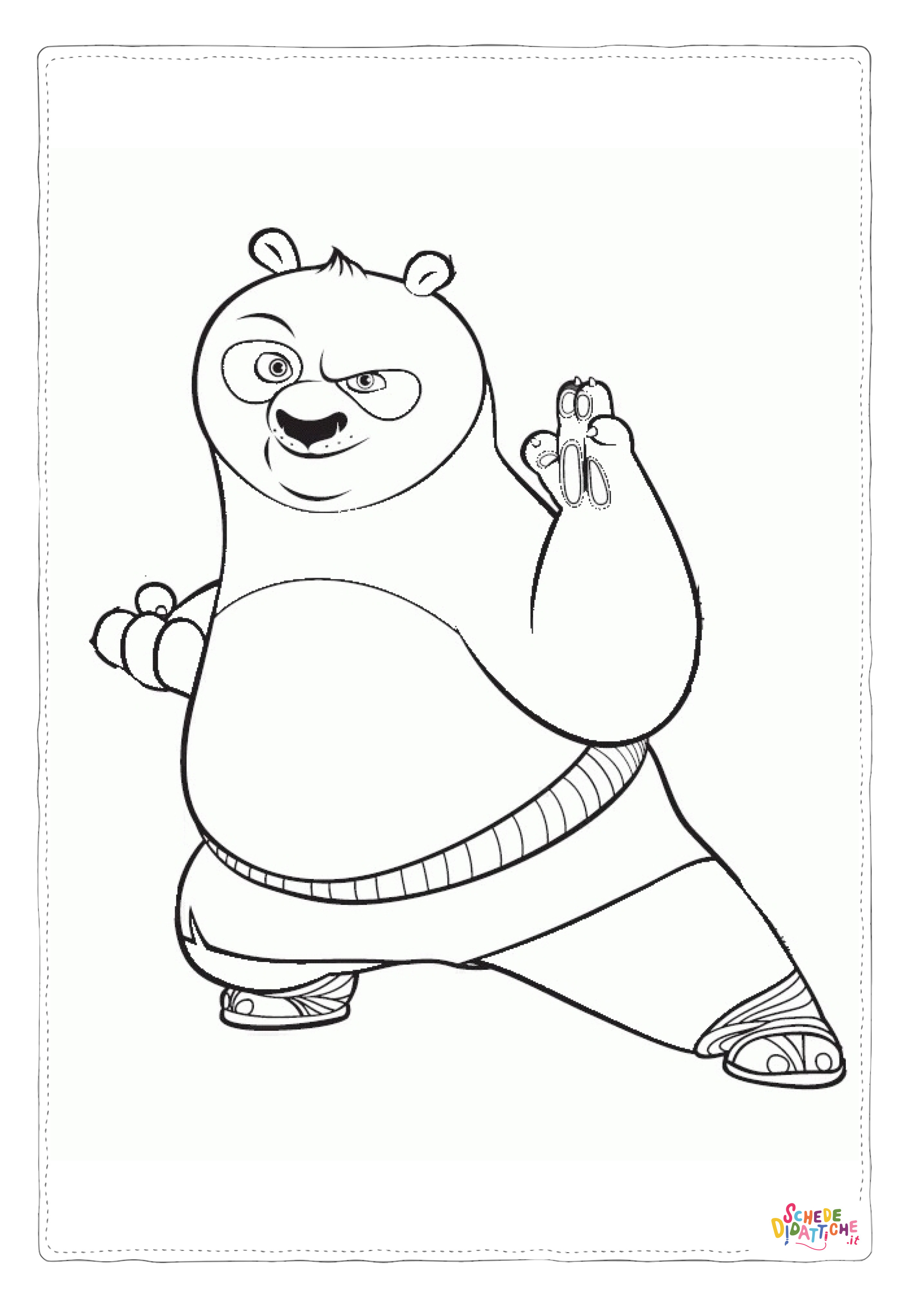 Disegno di Kung Fu Panda da stampare e colorare 1