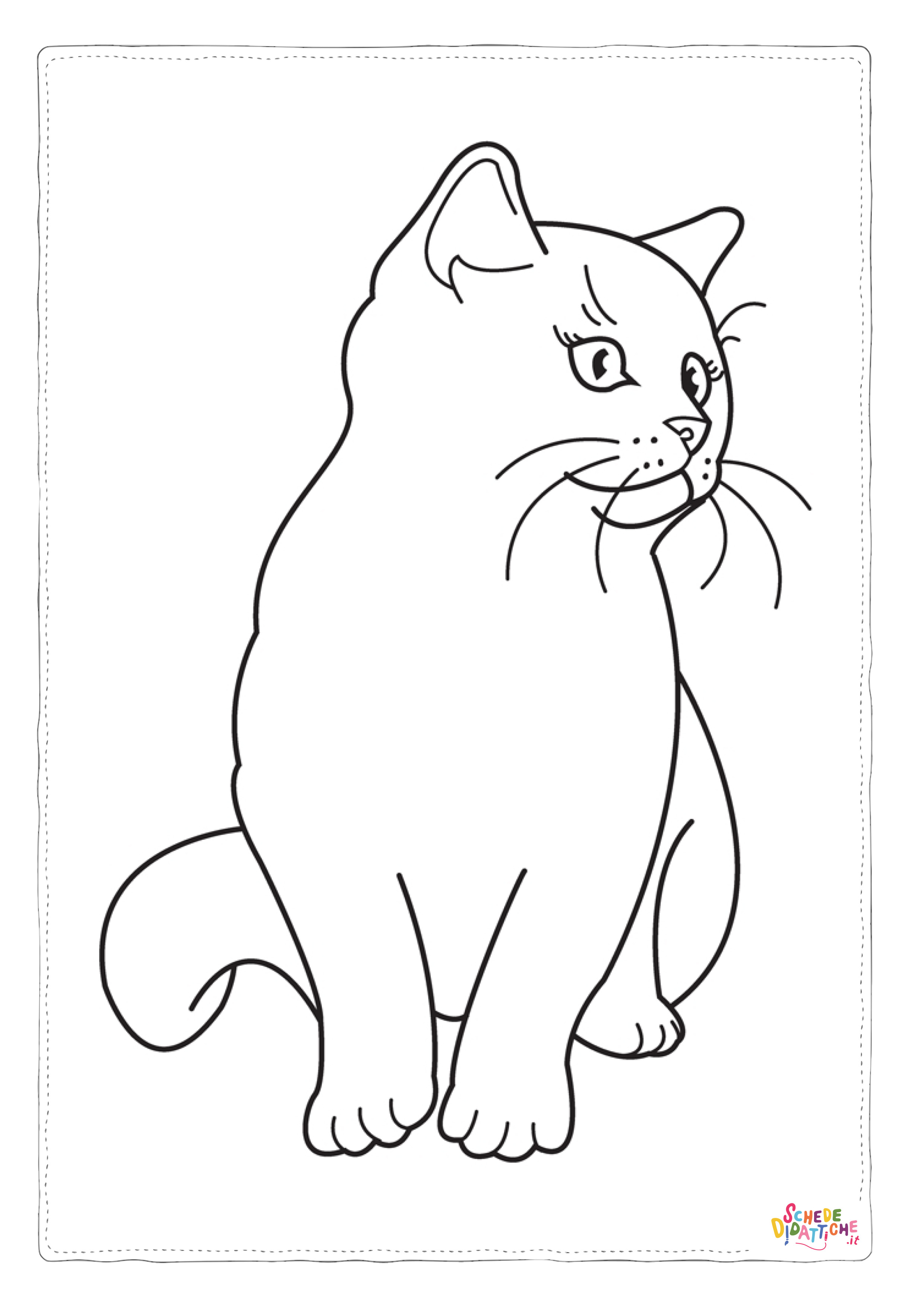 Disegno di gatto da stampare e colorare 154