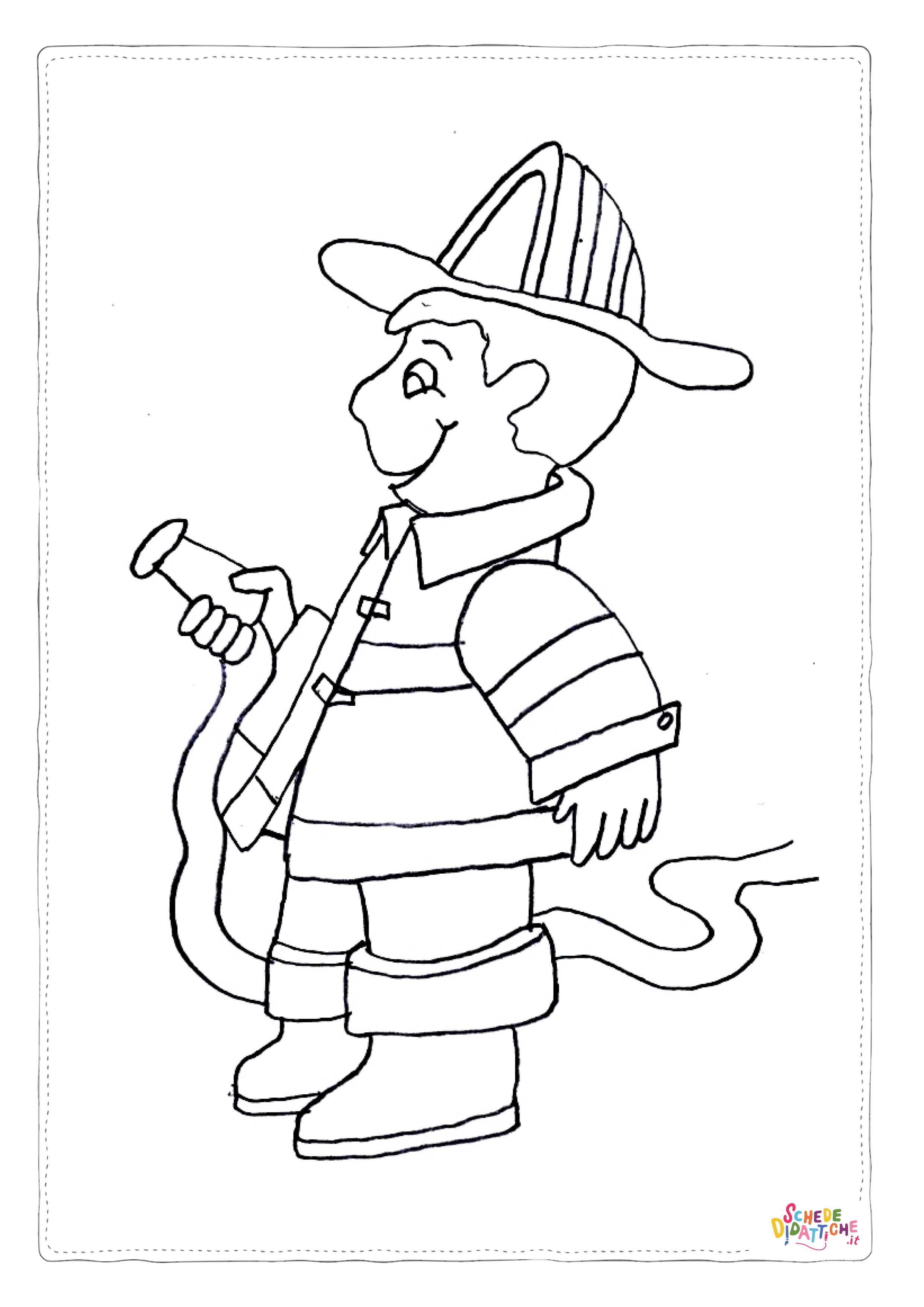 Disegno "Disegno di pompiere da stampare e colorare 14" Disegno di pompiere da stampare e colorare 14