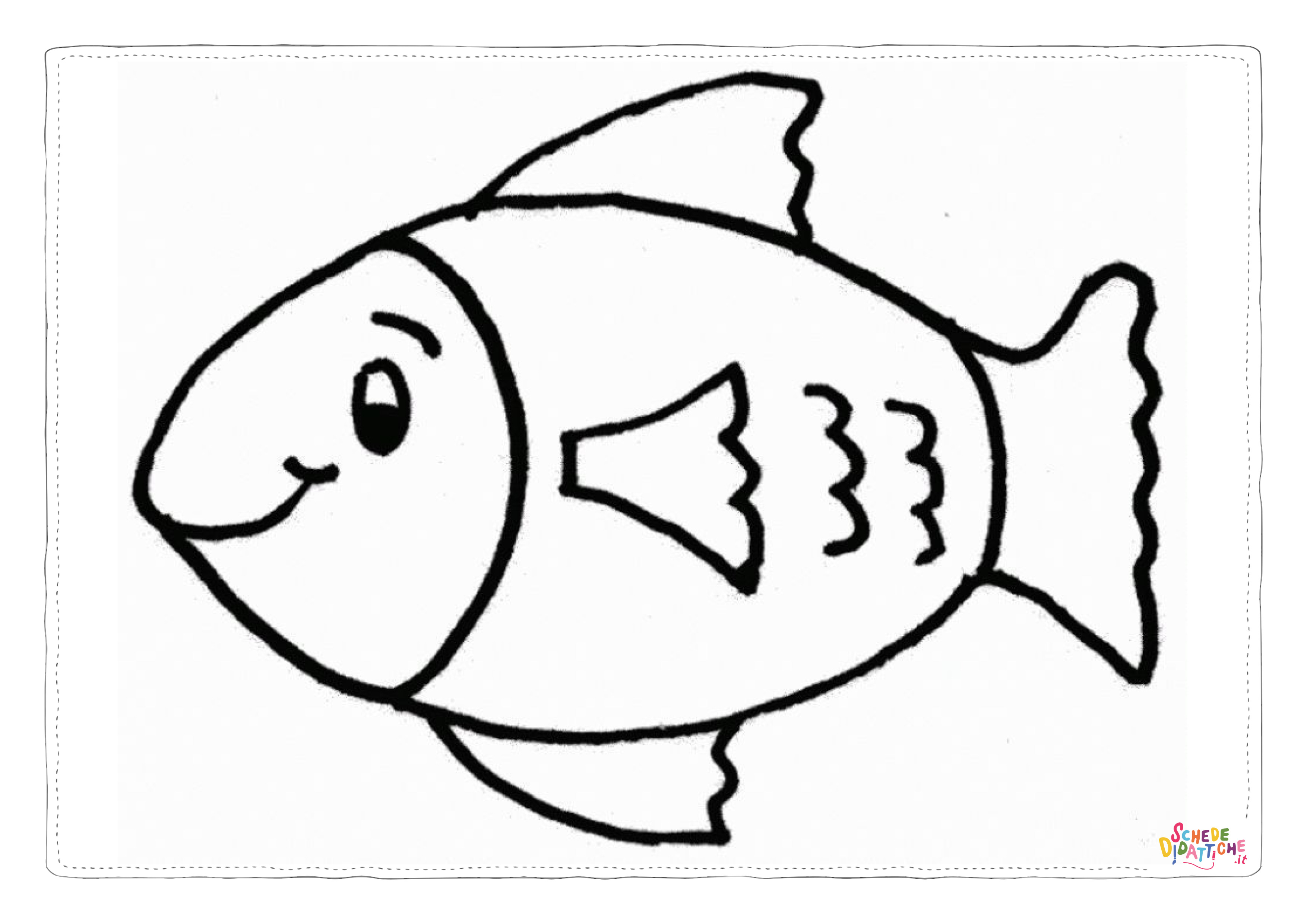 Disegno "Disegno di pesce da stampare e colorare 303" Disegno di pesce da stampare e colorare 303