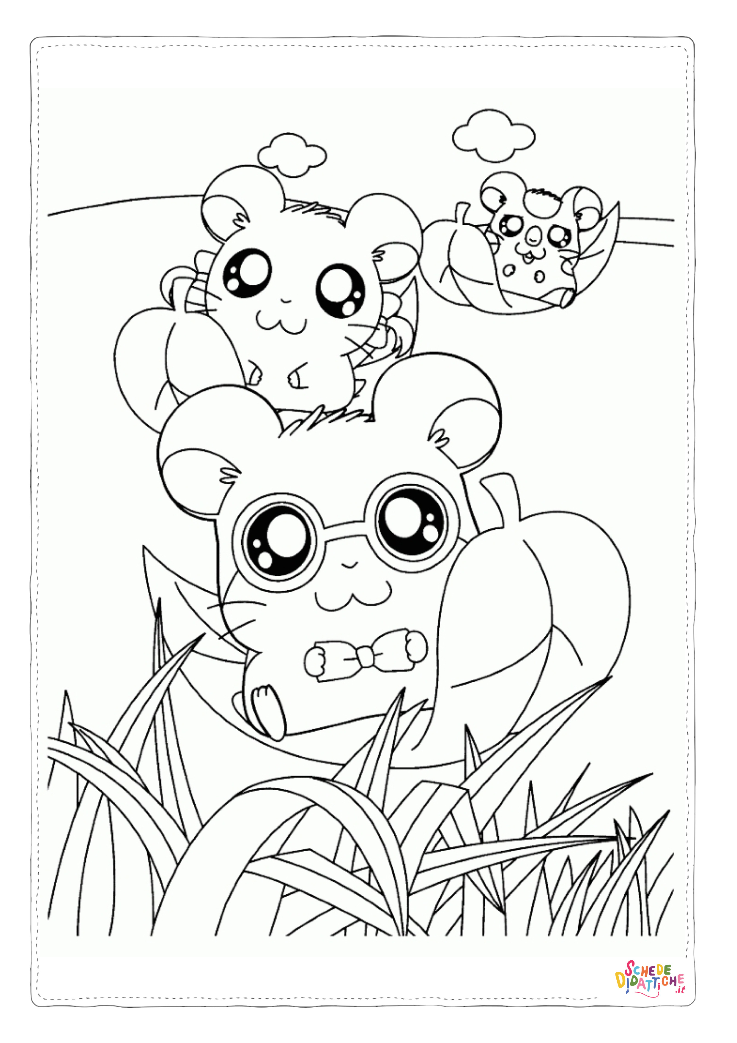 Disegno "Disegno di Hamtaro da stampare e colorare 9" Disegno di Hamtaro da stampare e colorare 9