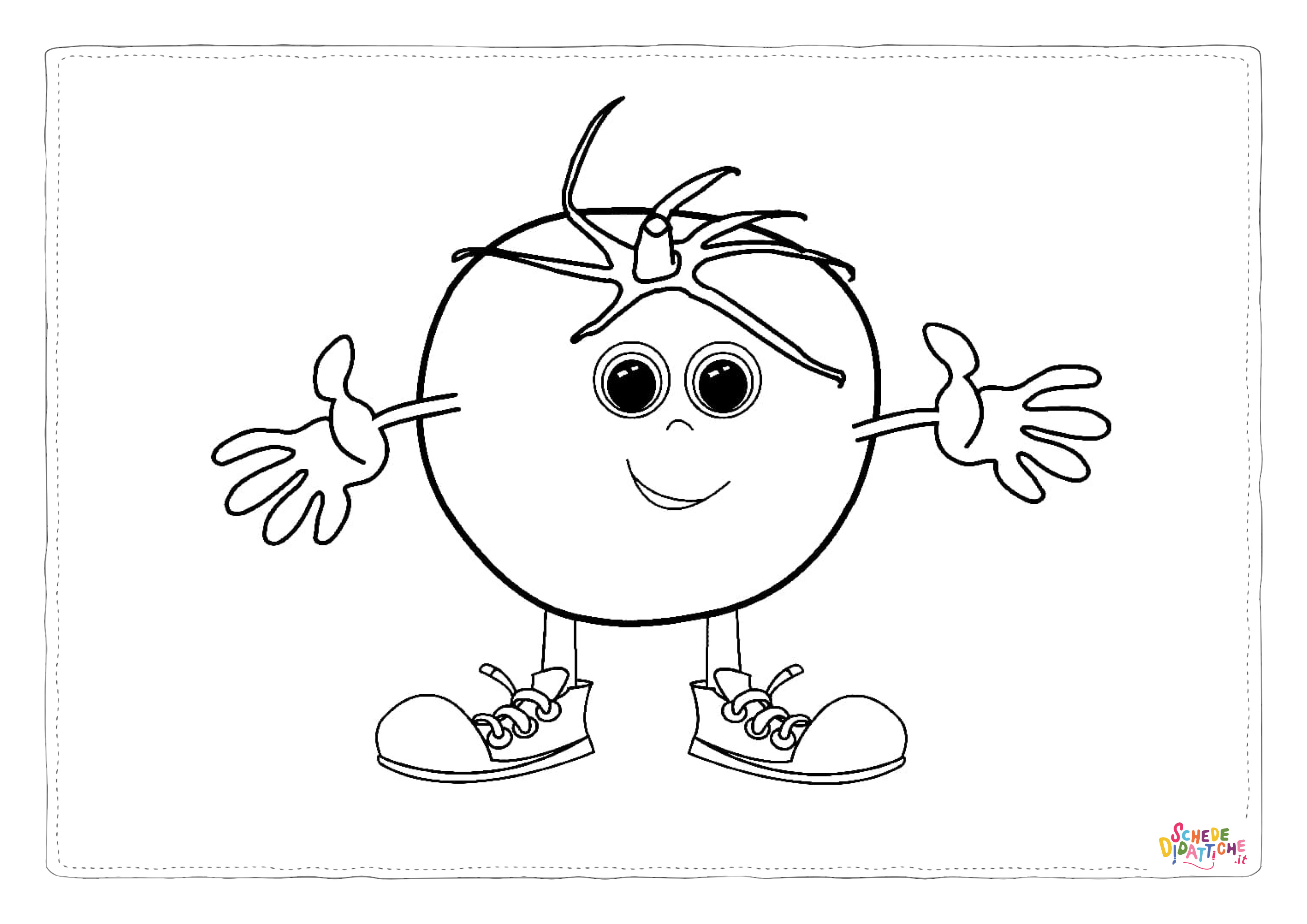 Disegno "Disegno di pomodoro da stampare e colorare 6" Disegno di pomodoro da stampare e colorare 6
