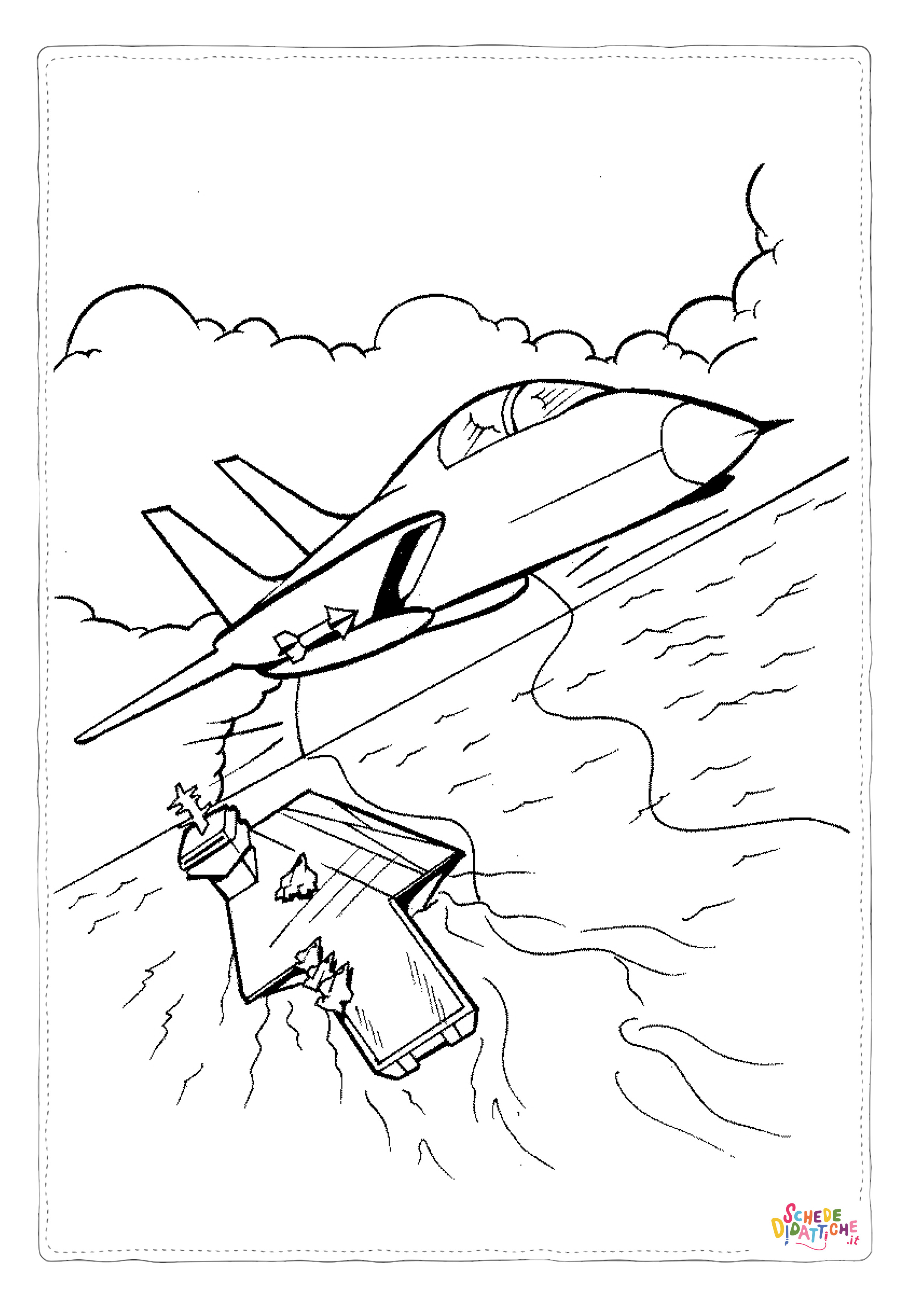 Disegno "Disegno di aereo militare da stampare e colorare 6" Disegno di aereo militare da stampare e colorare 6