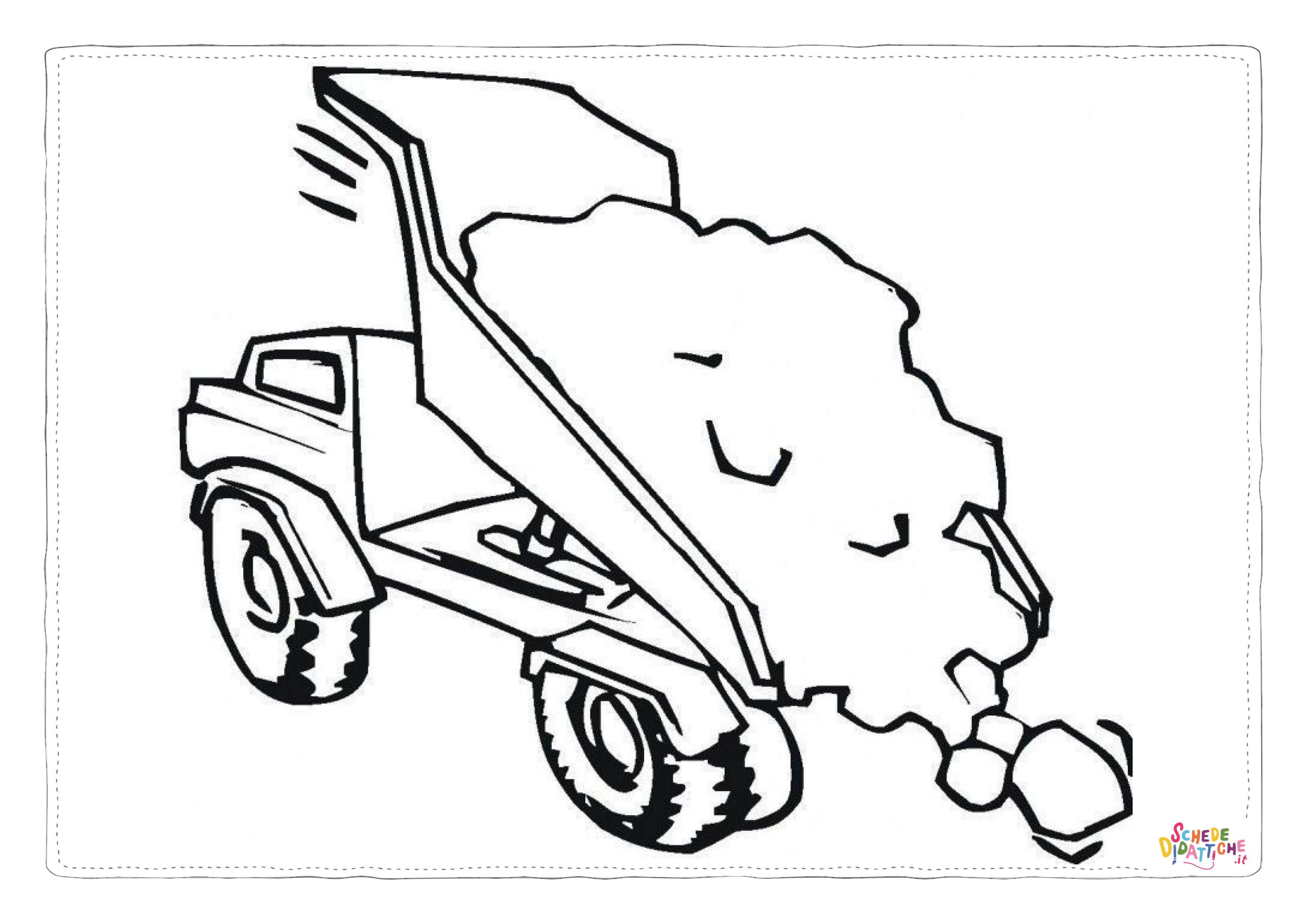 Disegno di mezzo da lavoro da stampare e colorare 106