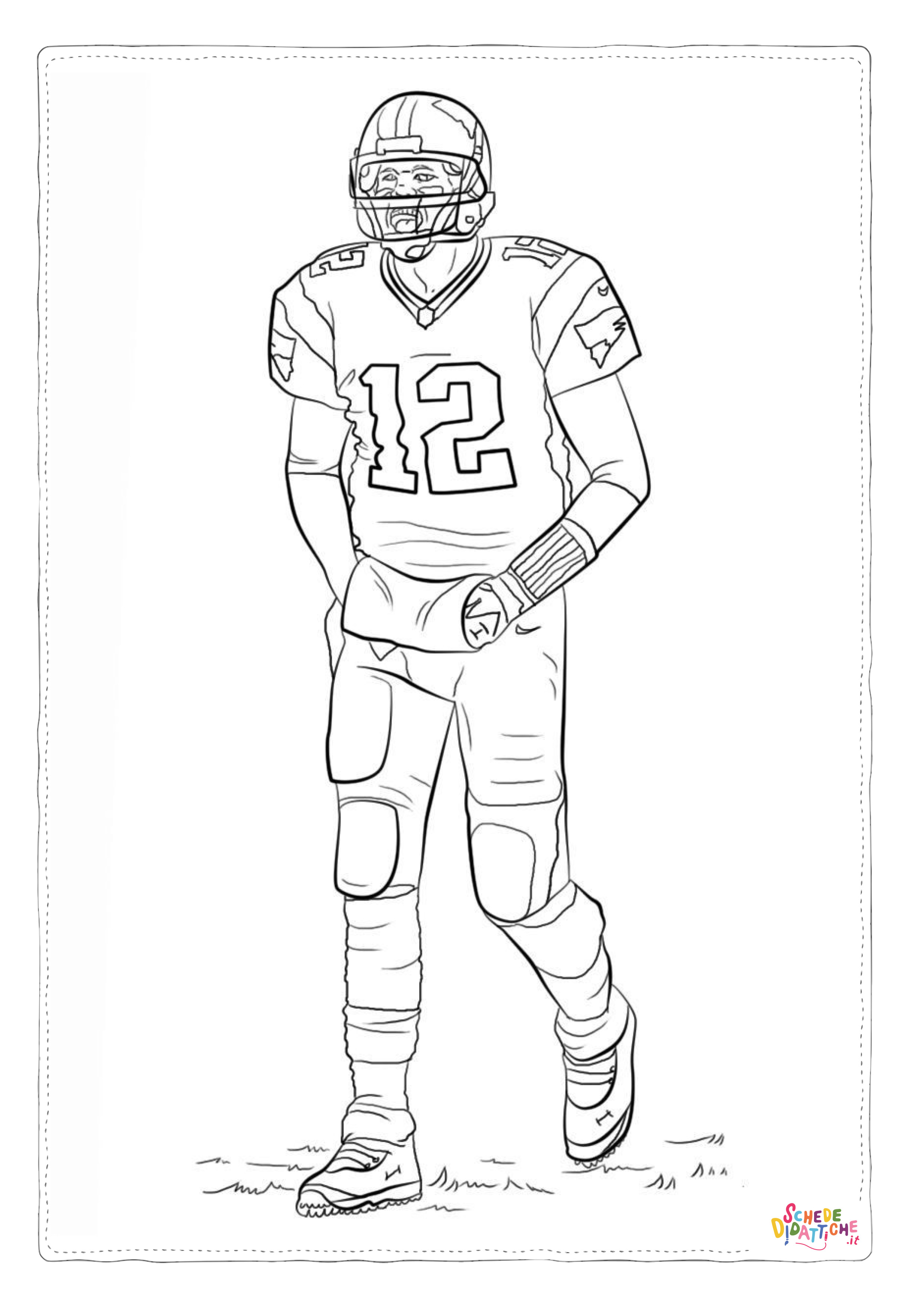 Disegno "Disegno di football americano da stampare e colorare 53" Disegno di football americano da stampare e colorare 53