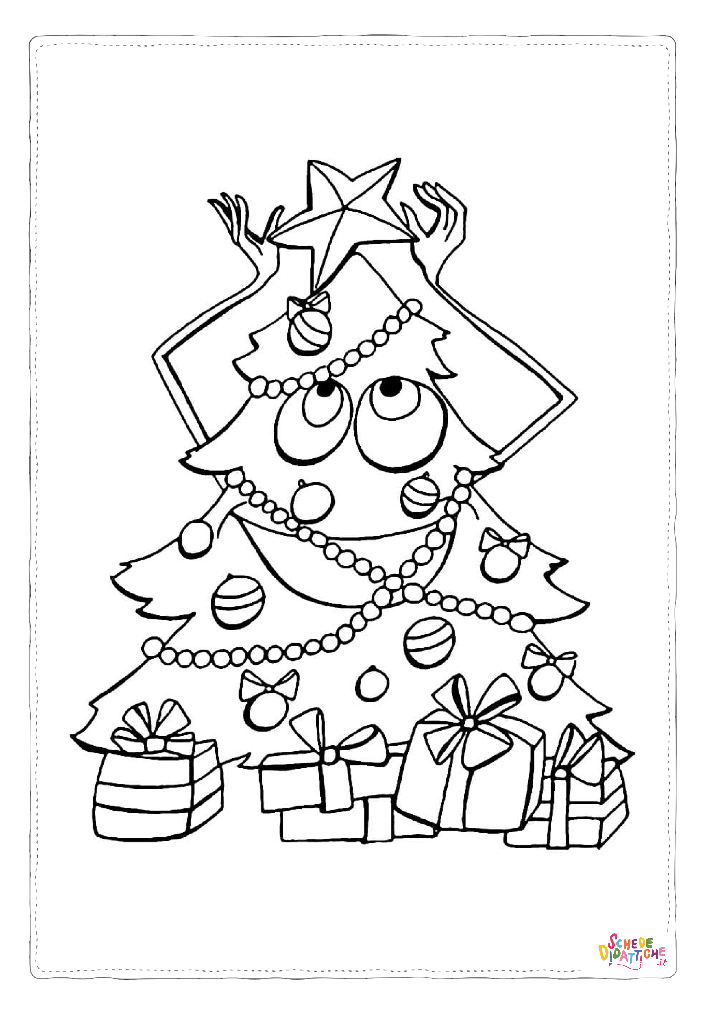 Disegno "Disegno di albero di Natale da stampare e colorare 131" Disegno di albero di Natale da stampare e colorare 131