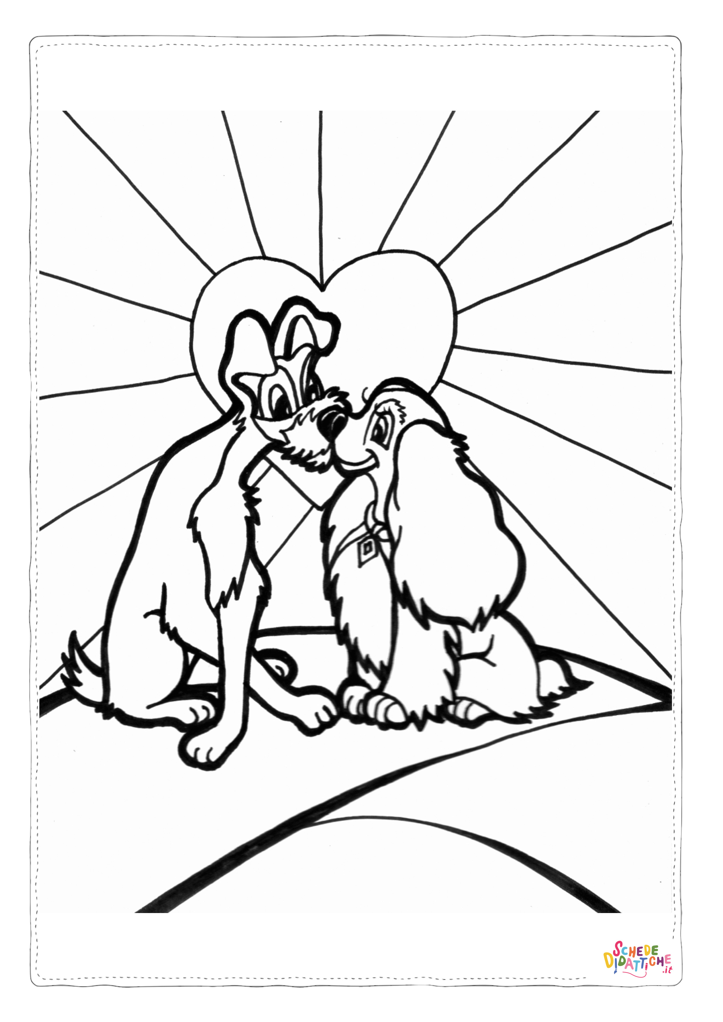 Disegno "Disegno di Lilli e il Vagabondo da stampare e colorare 18" Disegno di Lilli e il Vagabondo da stampare e colorare 18