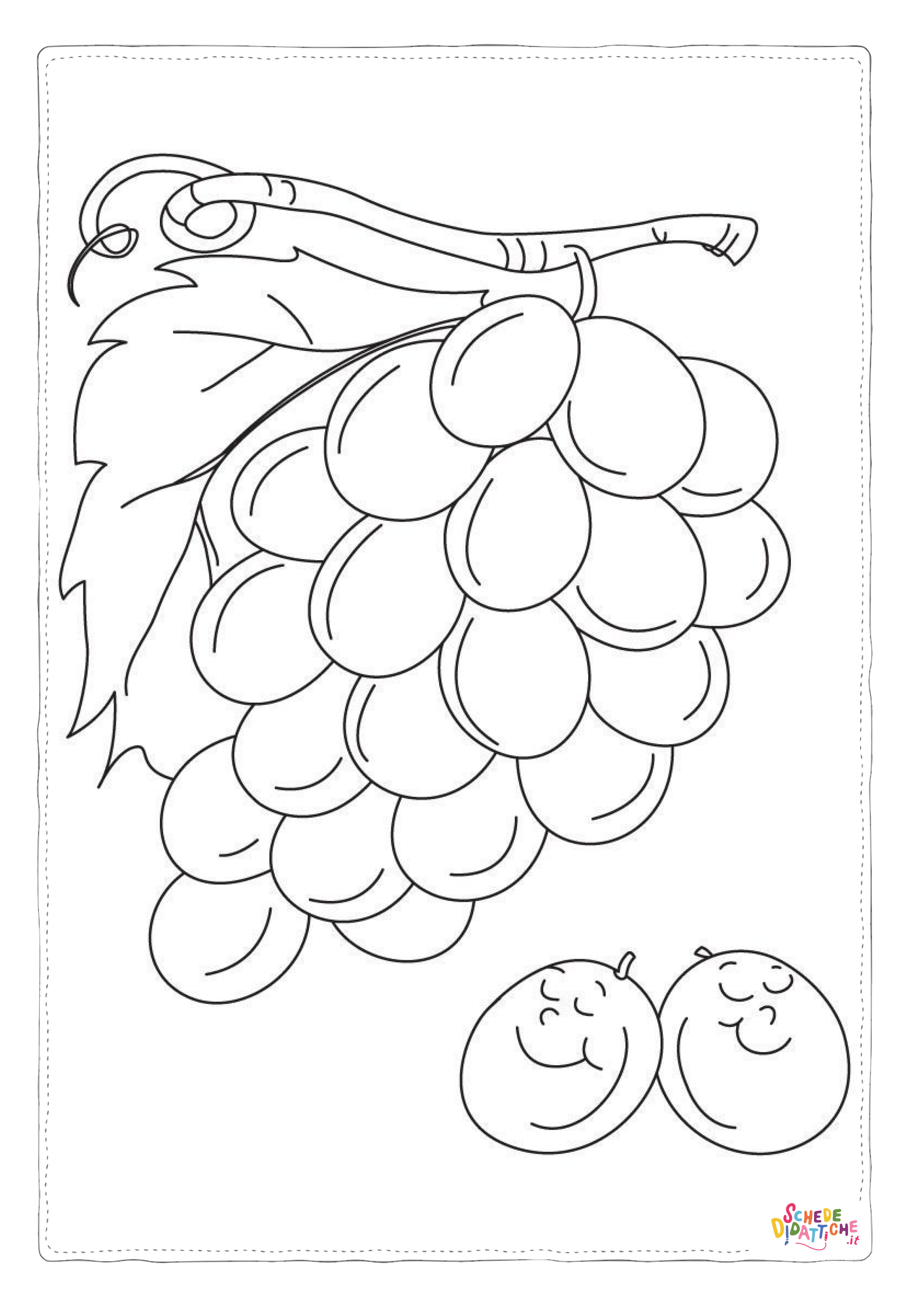 Disegno di uva da stampare e colorare 33