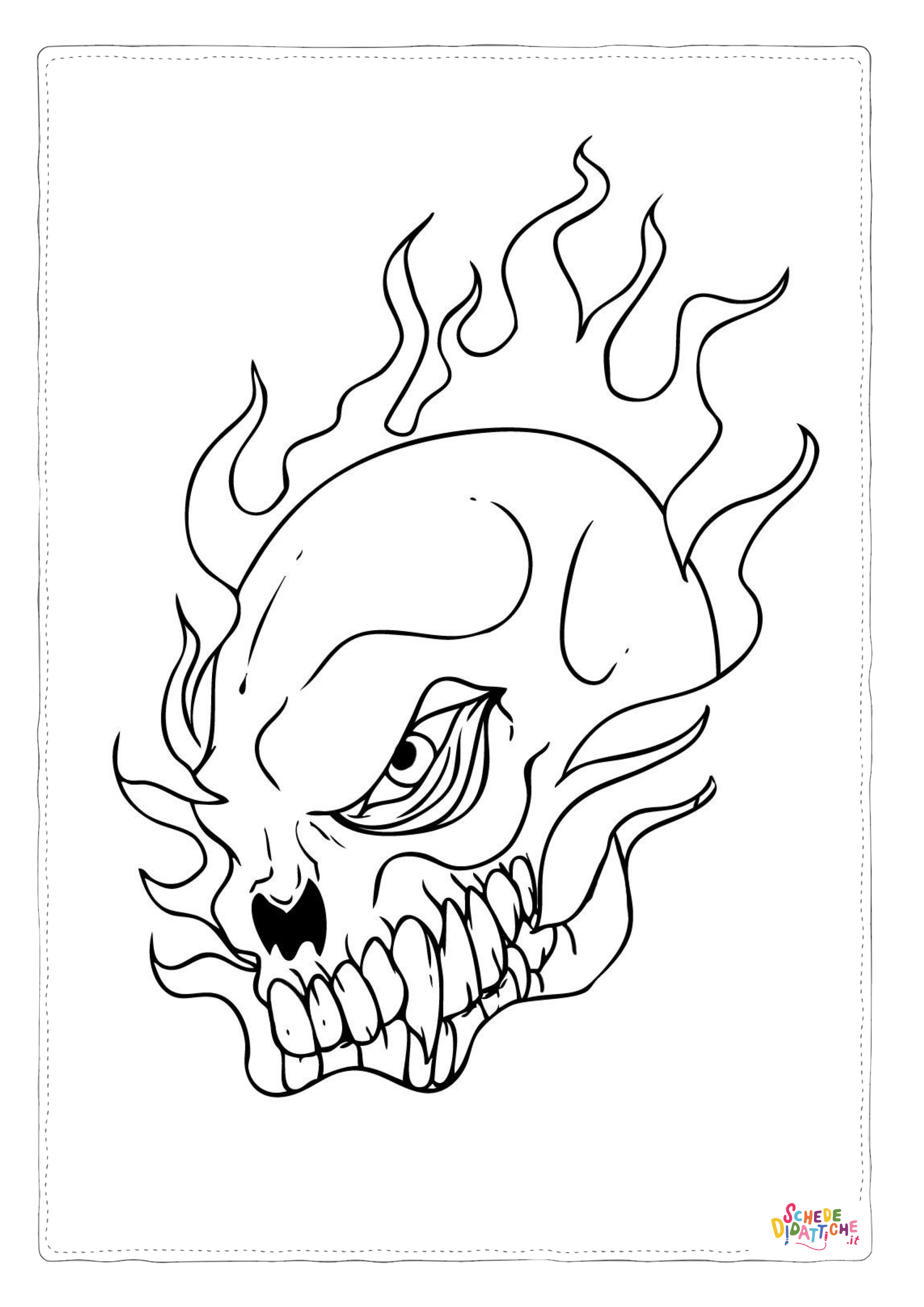 Disegno "Disegno di teschio e scheletro da stampare e colorare 50" Disegno di teschio e scheletro da stampare e colorare 50