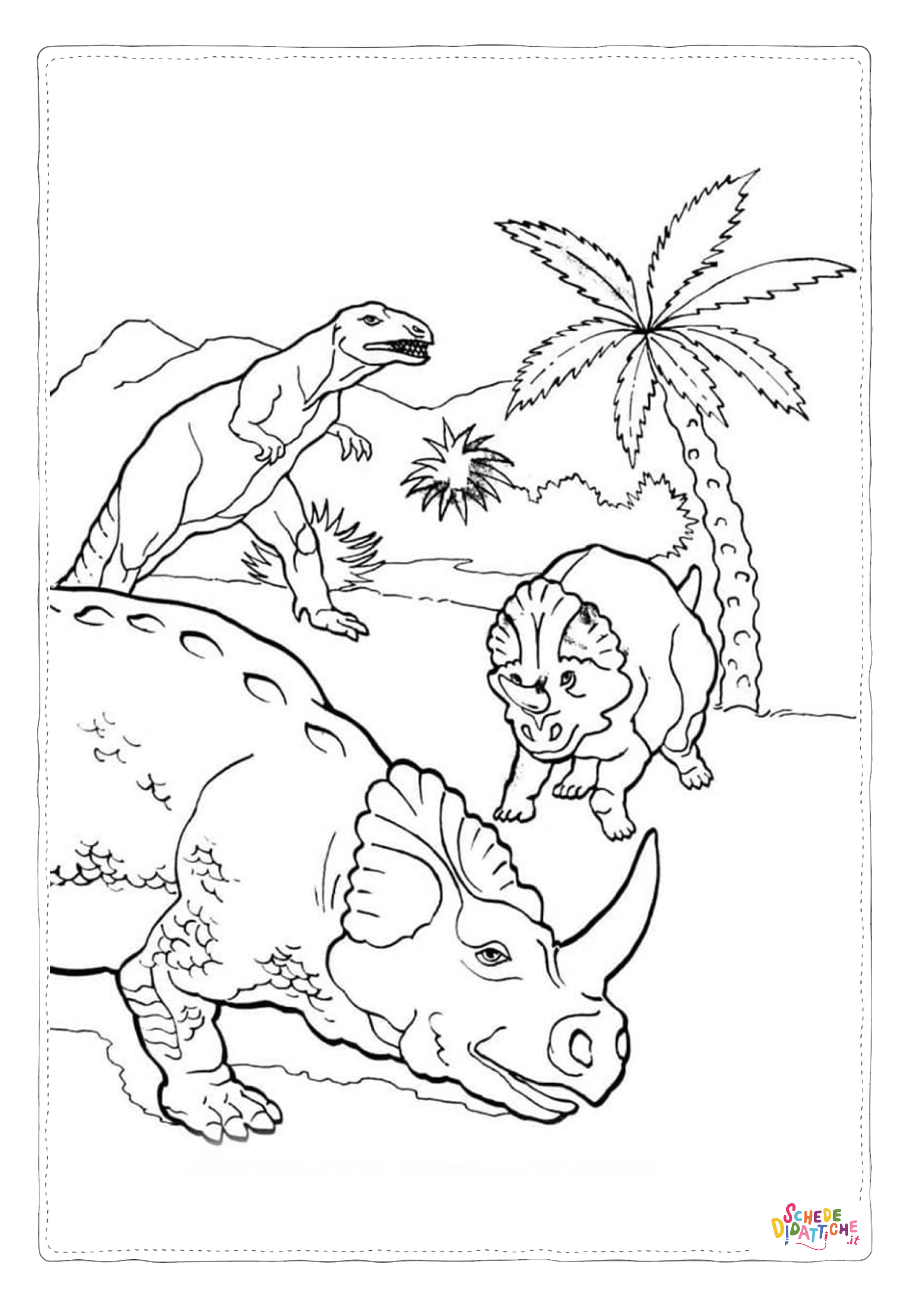 Disegno "Disegno di Triceratopo da stampare e colorare 11" Disegno di Triceratopo da stampare e colorare 11