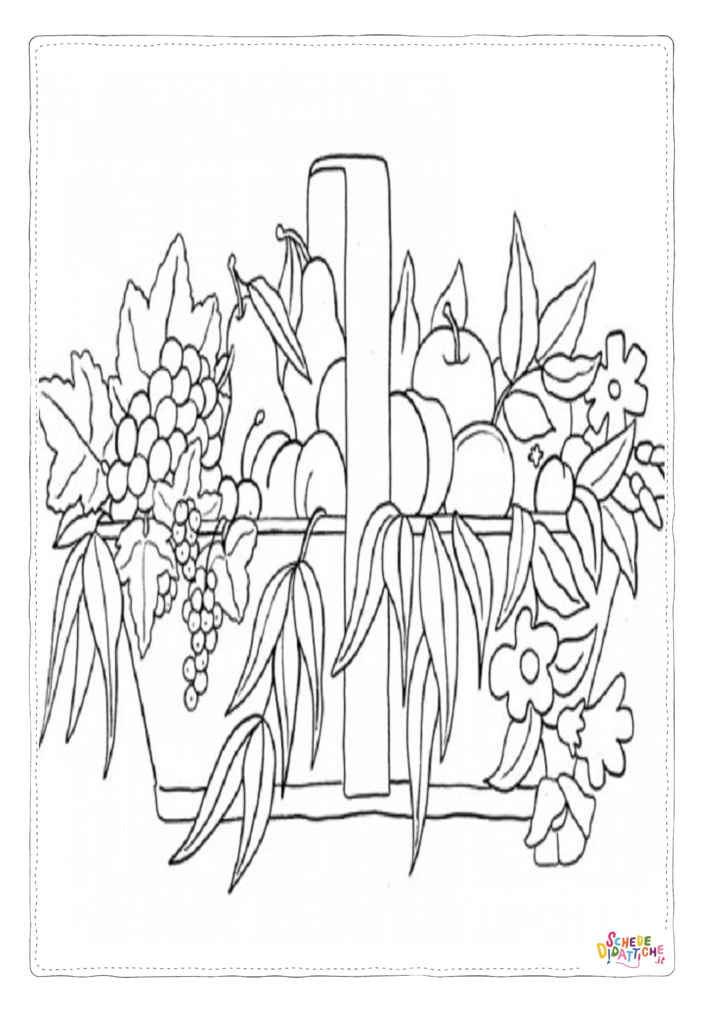 Disegno "Disegno di cesto di frutta da stampare e colorare 22" Disegno di cesto di frutta da stampare e colorare 22