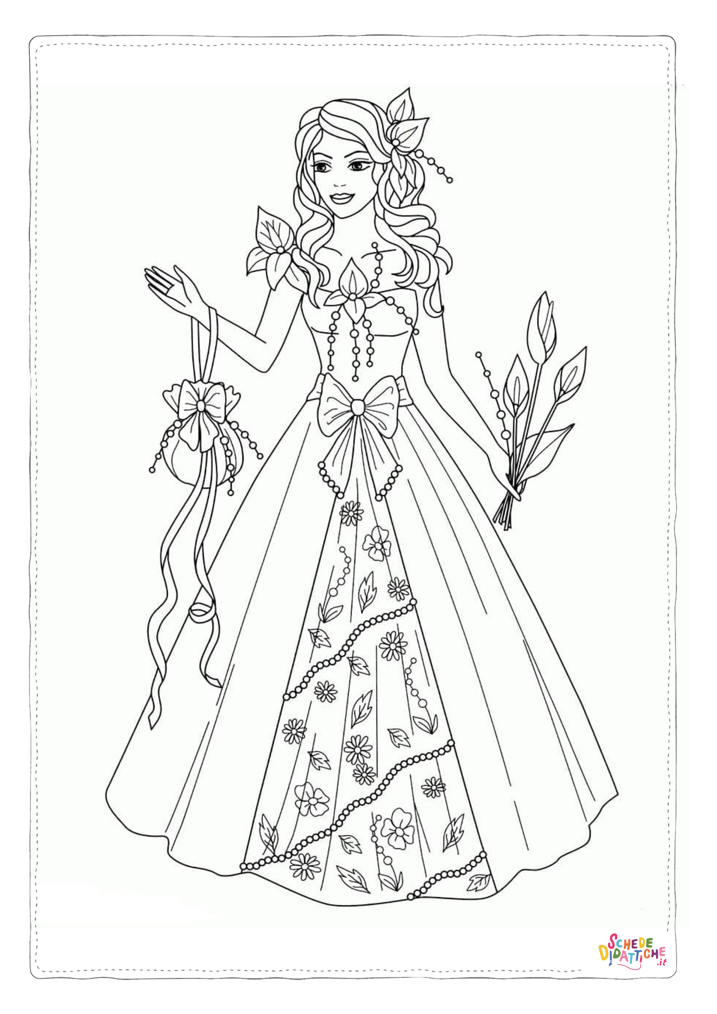 Disegno di Tutte le principesse Disney da stampare e colorare 25