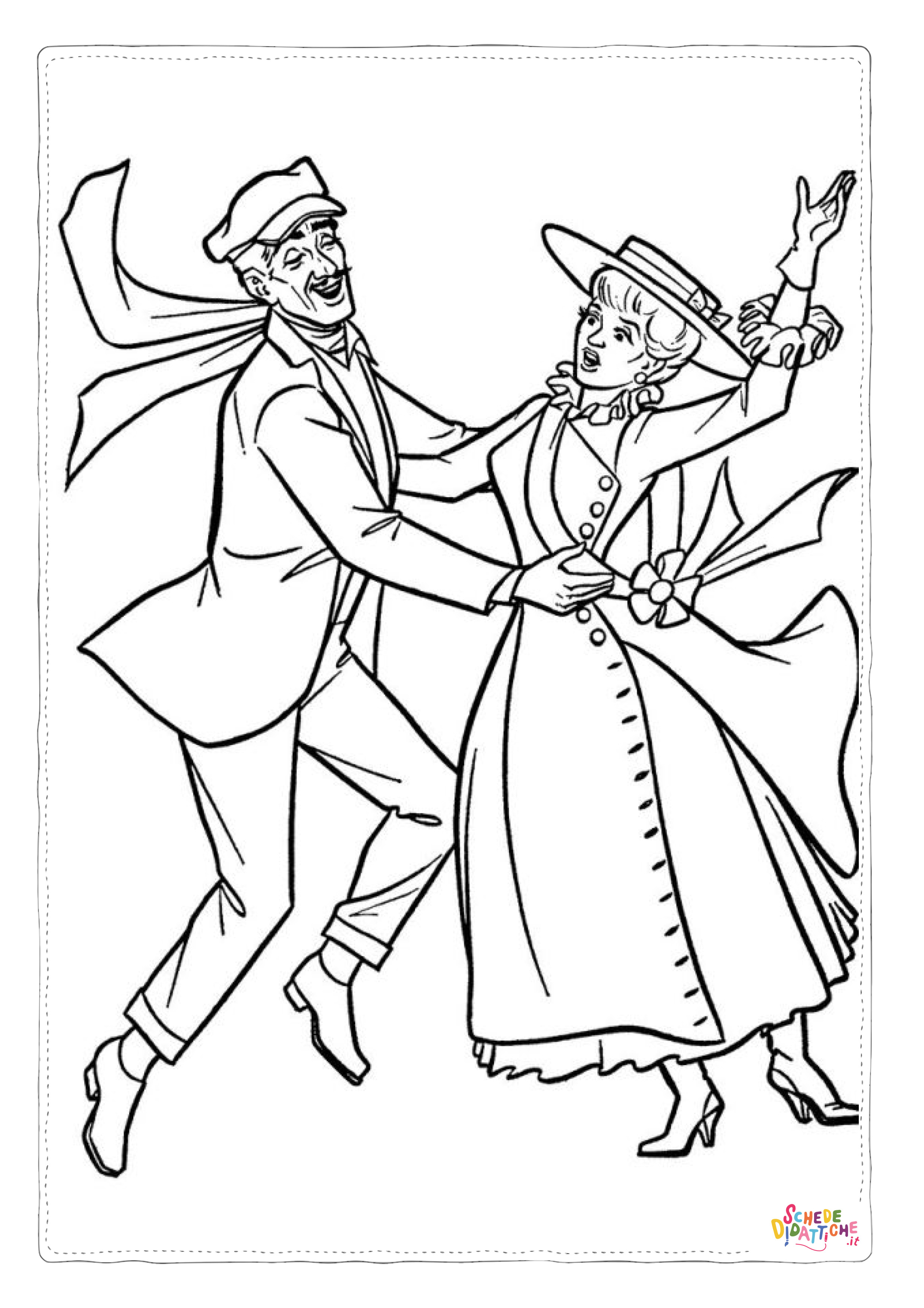 Disegno "Disegno di Mary Poppins da stampare e colorare 15" Disegno di Mary Poppins da stampare e colorare 15