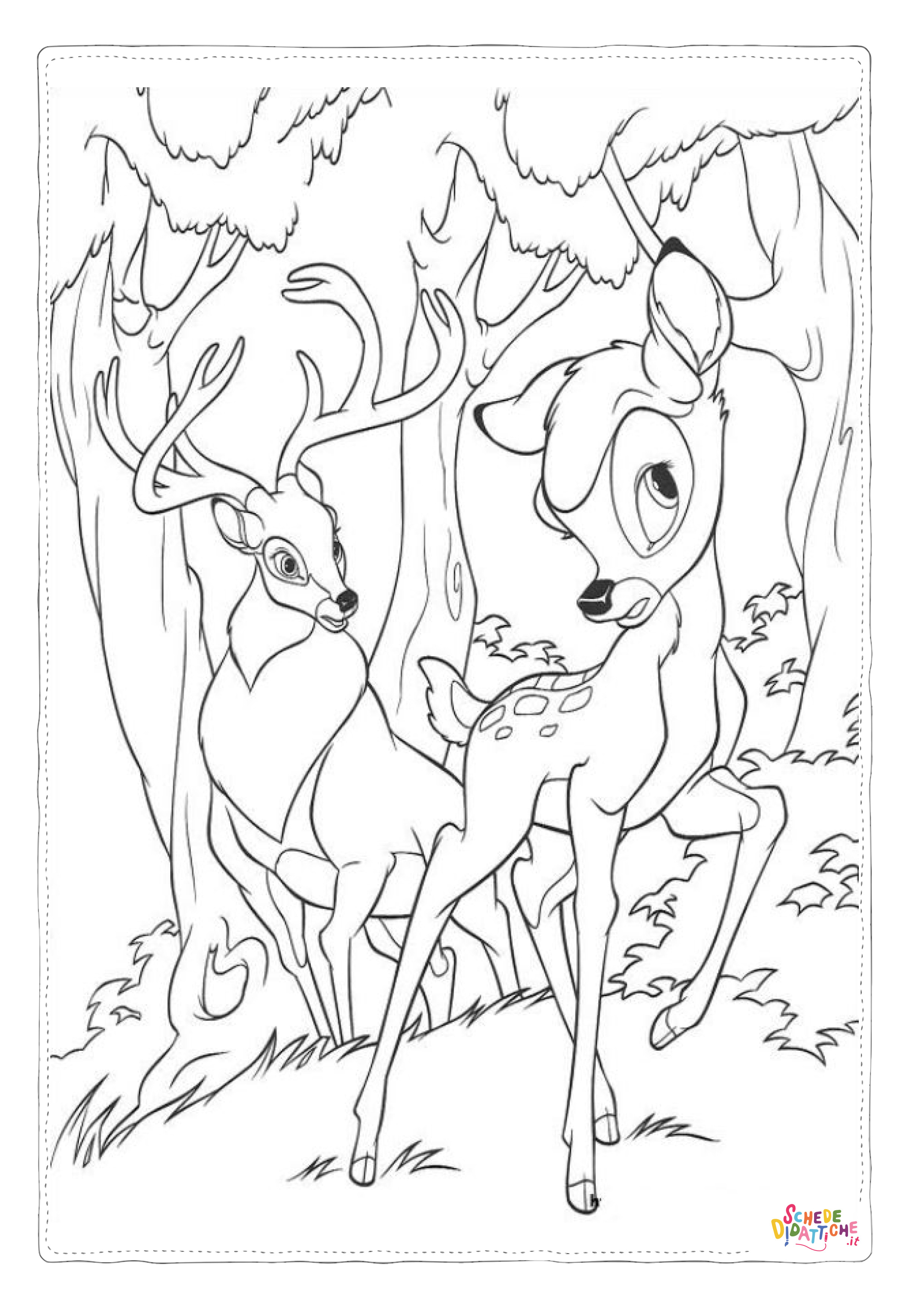 Disegno "Disegno di Bambi da stampare e colorare 47" Disegno di Bambi da stampare e colorare 47
