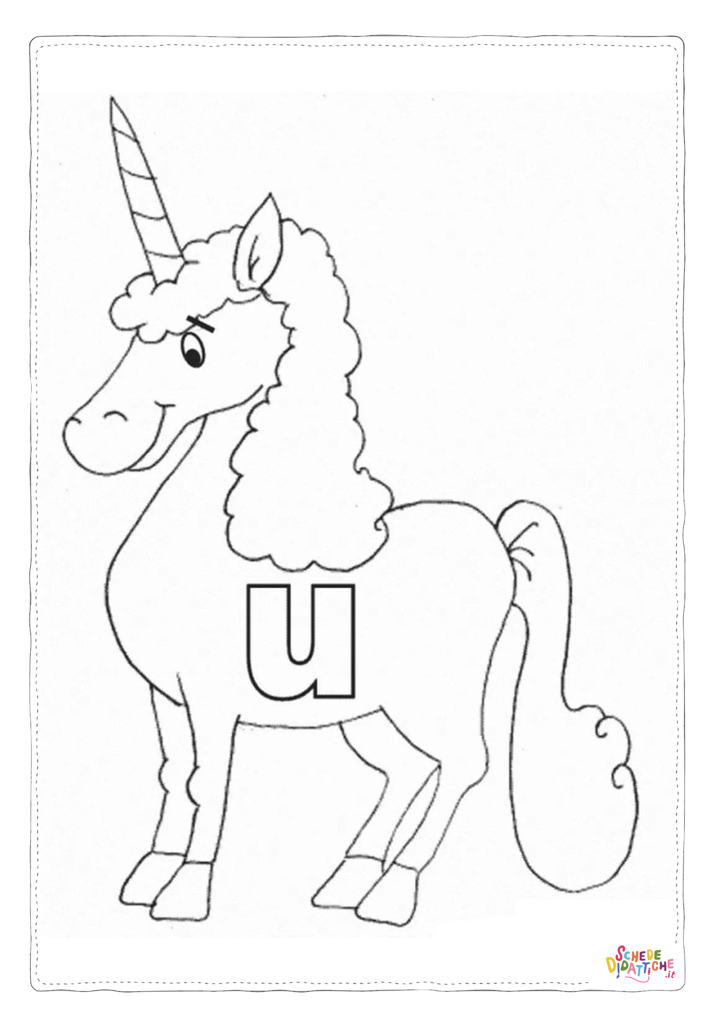 Disegno "Disegno di unicorno da stampare e colorare 48" Disegno di unicorno da stampare e colorare 48