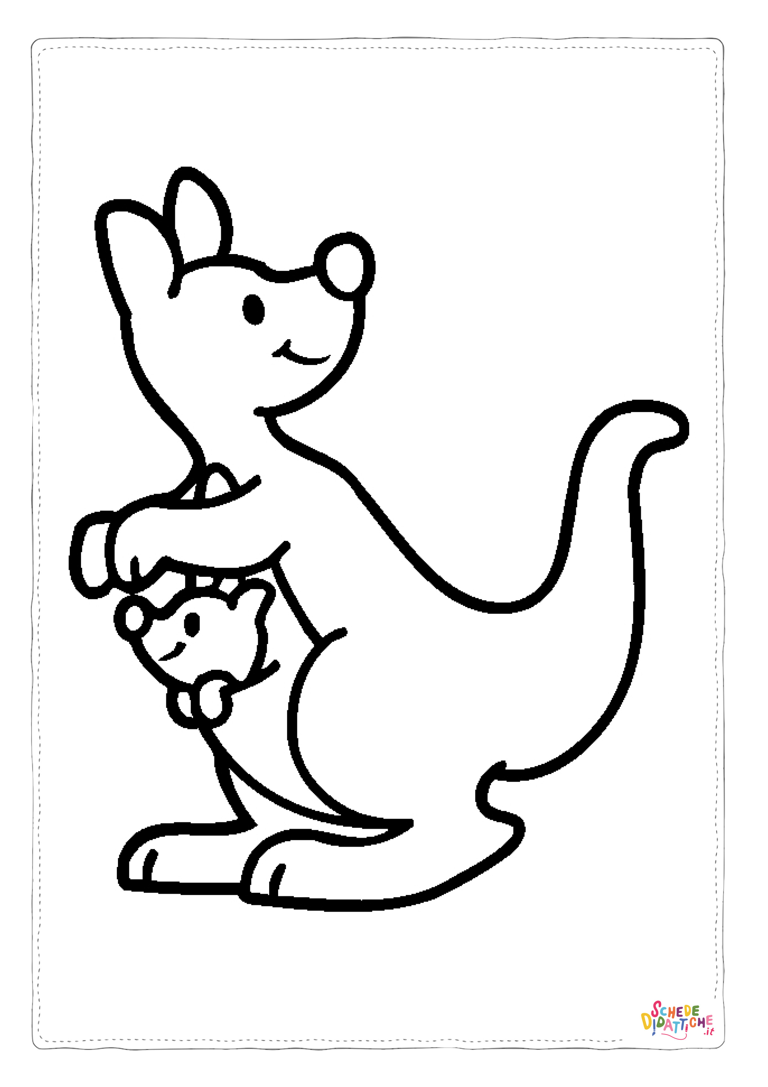 Disegno "Disegno di canguro da stampare e colorare 8" Disegno di canguro da stampare e colorare 8