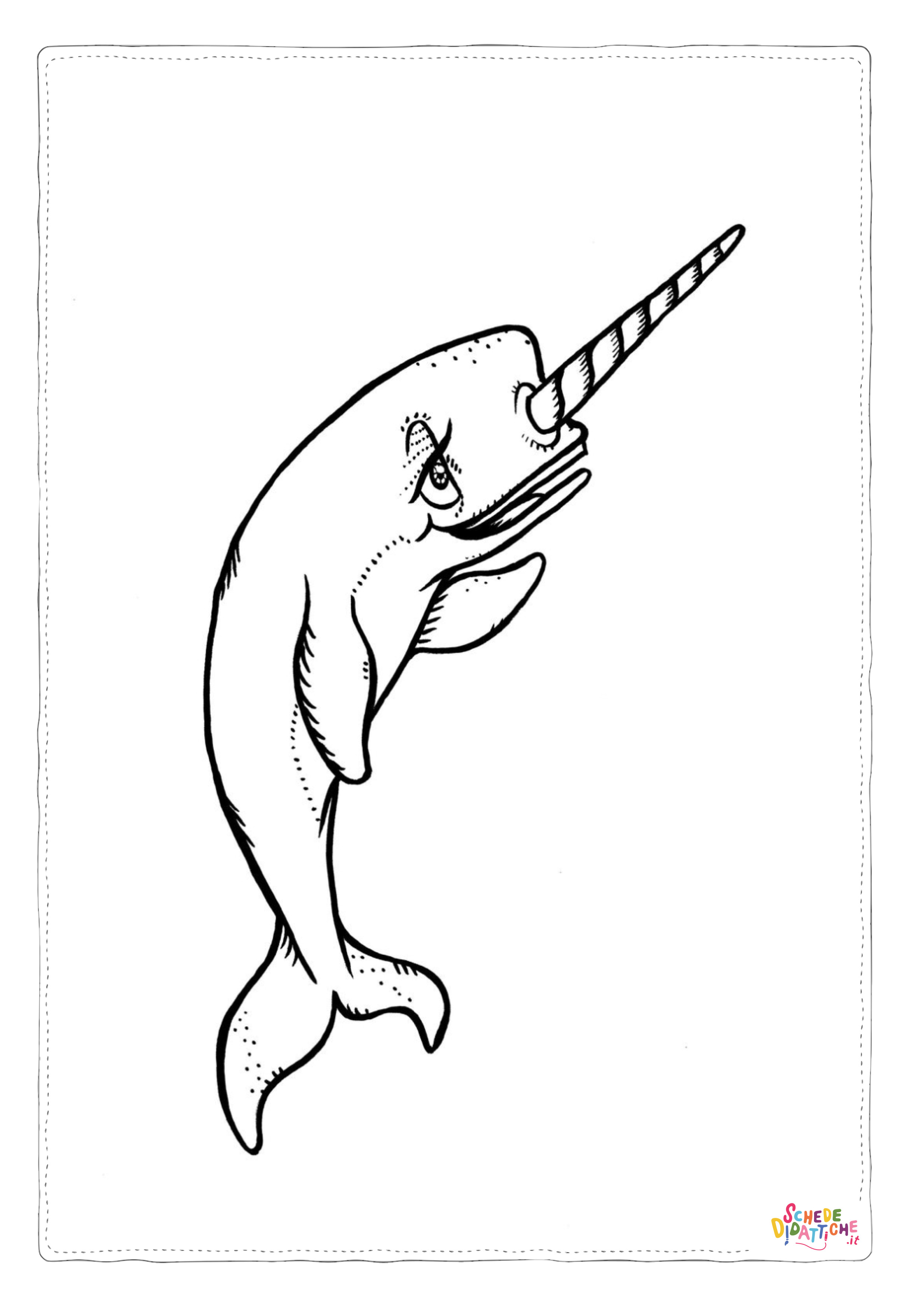 Disegno "Disegno di narvalo da stampare e colorare 4" Disegno di narvalo da stampare e colorare 4
