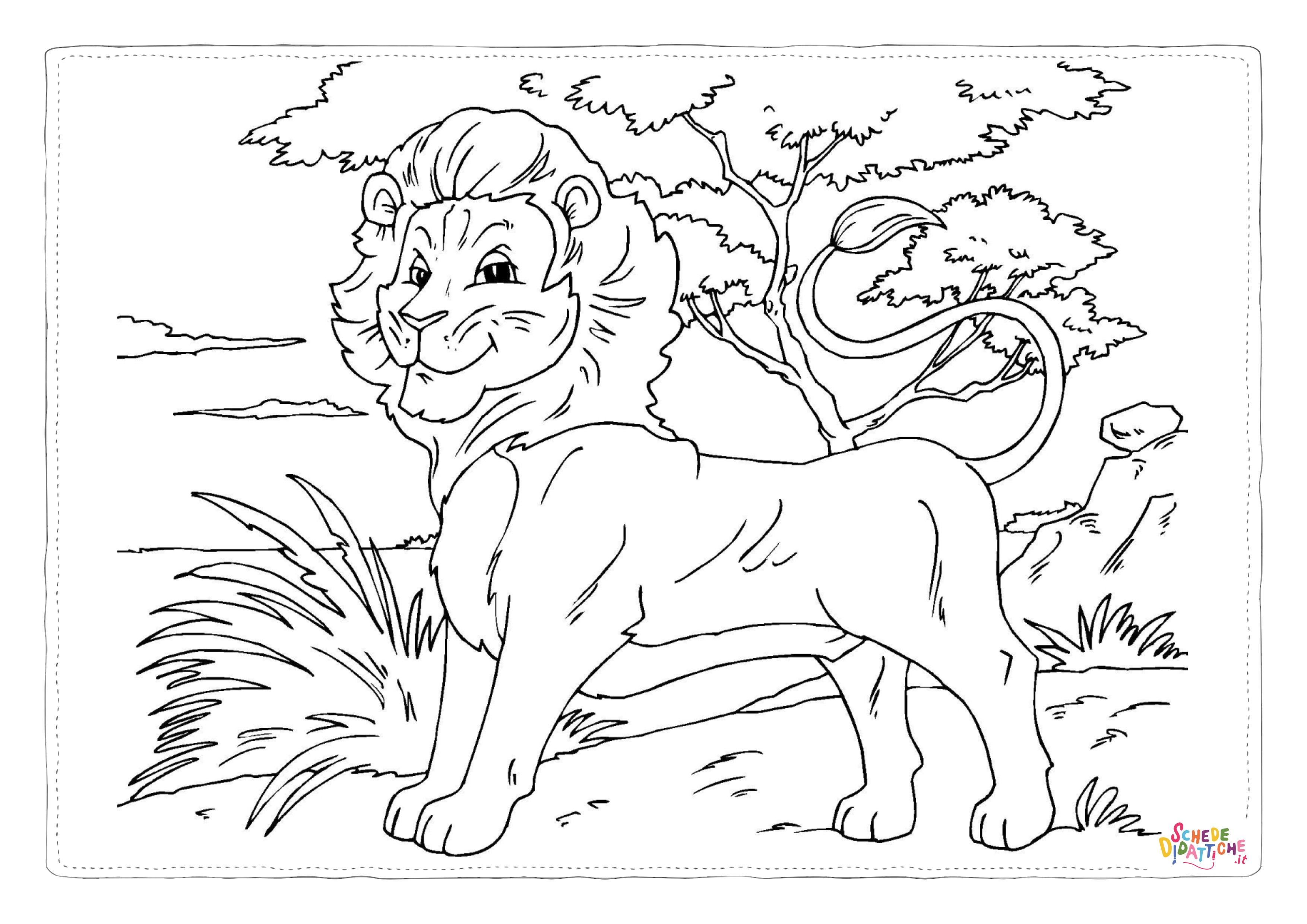 Disegno "Disegno di leone da stampare e colorare 74" Disegno di leone da stampare e colorare 74