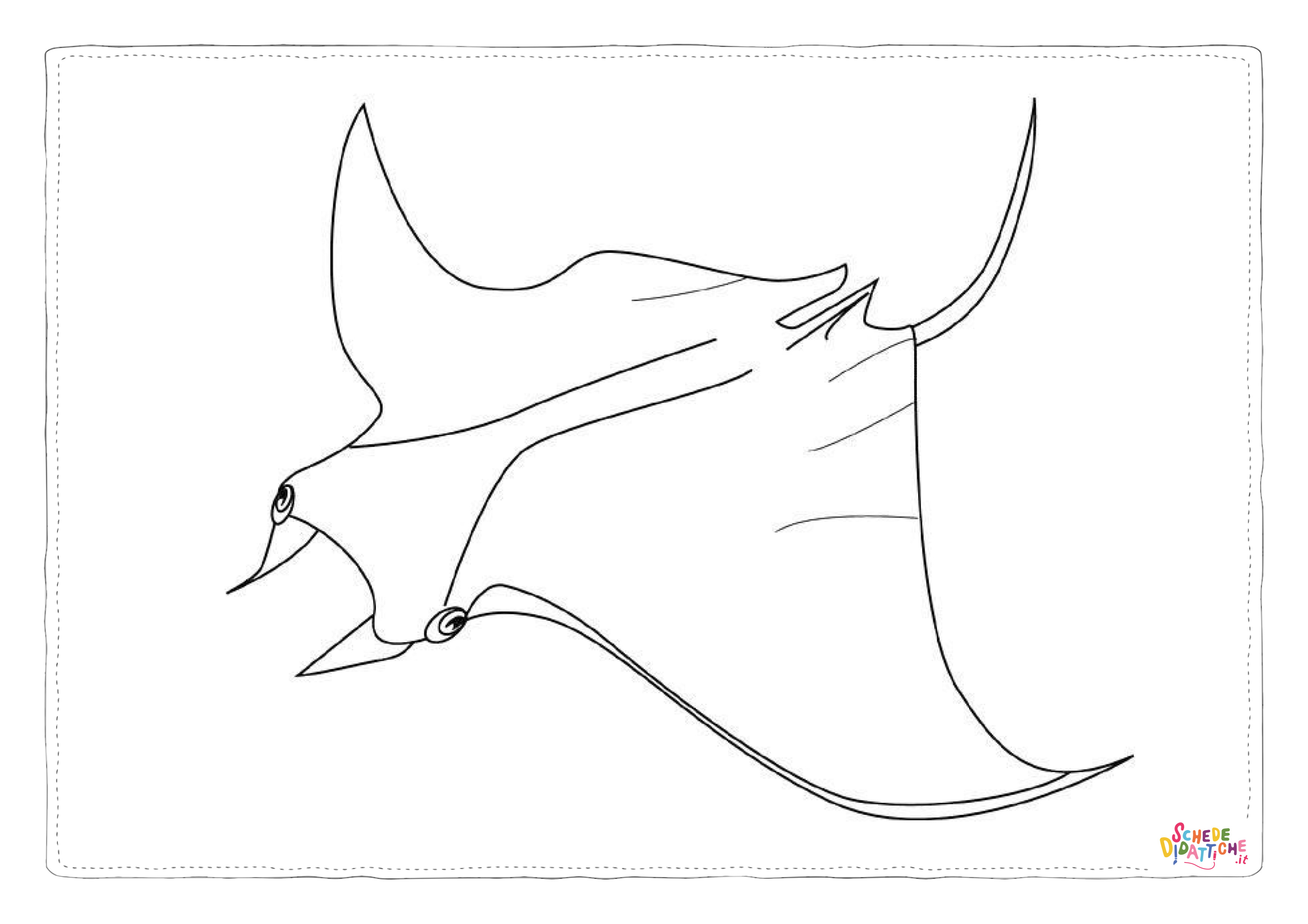 Disegno di manta da stampare e colorare 7