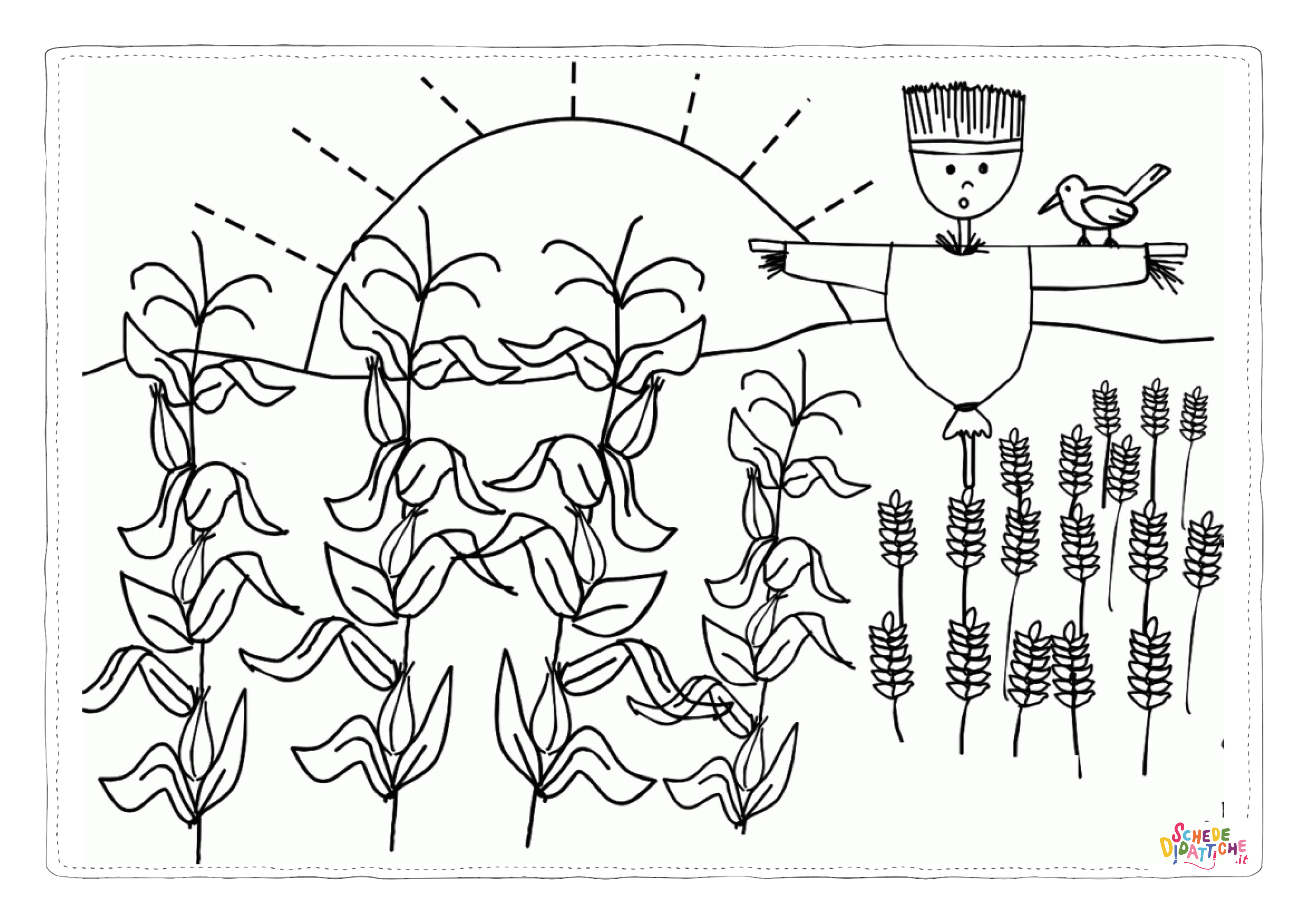 Disegno "Disegno di spaventapasseri da stampare e colorare 3" Disegno di spaventapasseri da stampare e colorare 3