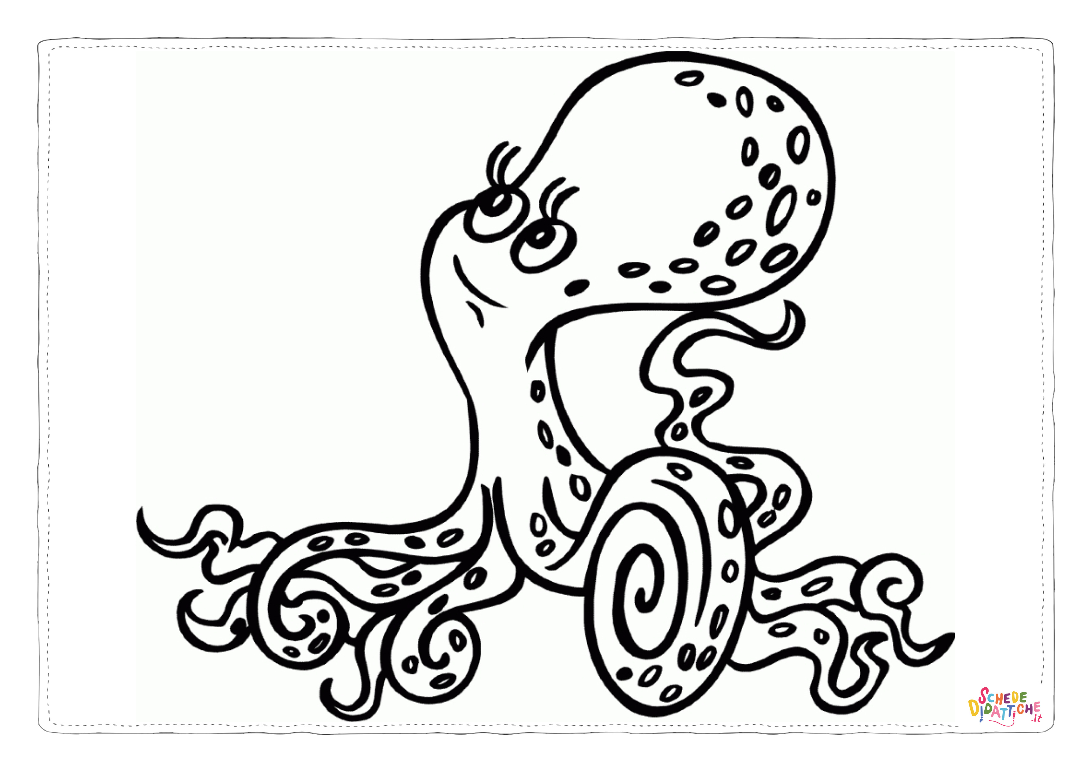 Disegno "Disegno di polpo da stampare e colorare 12" Disegno di polpo da stampare e colorare 12