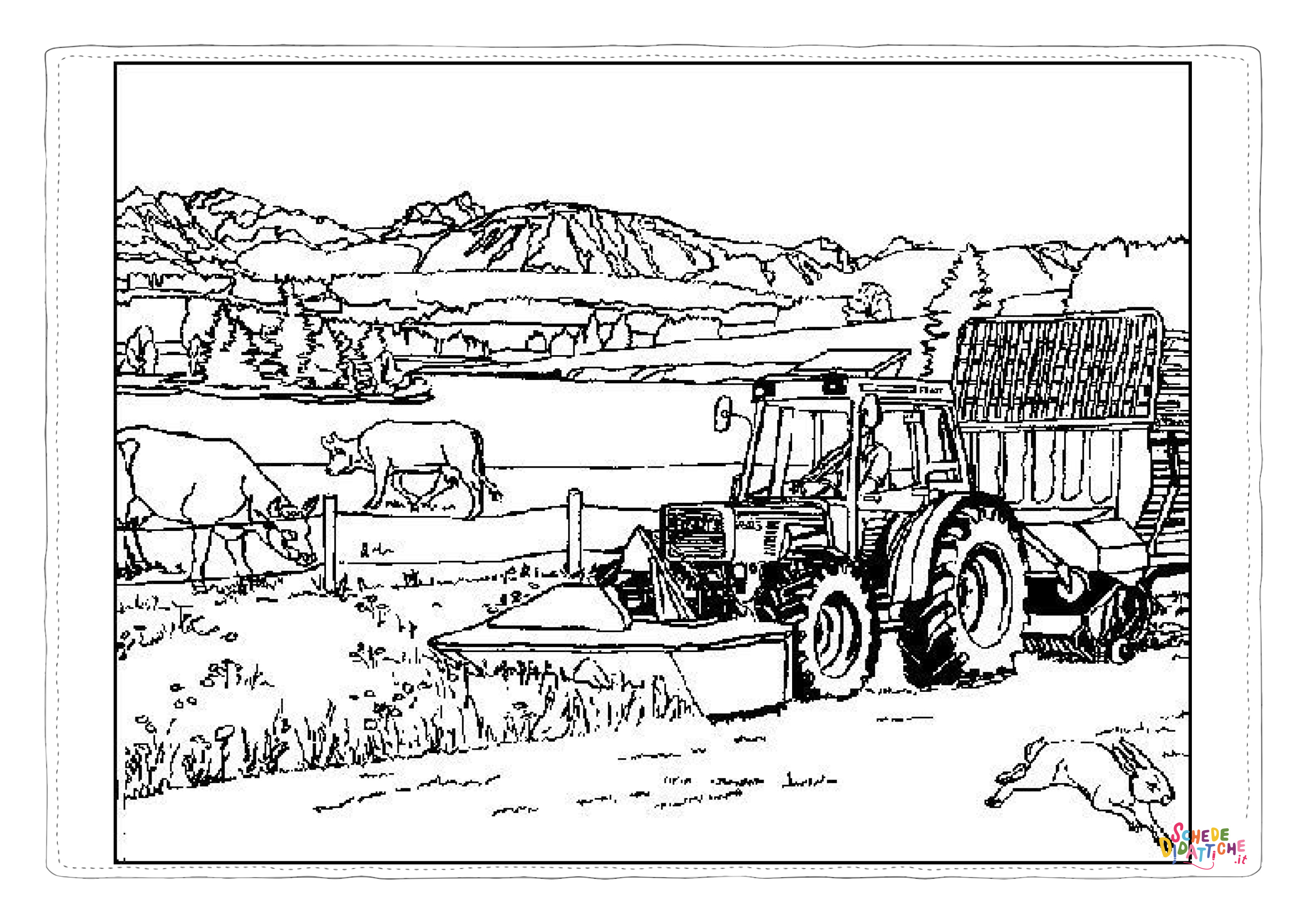 Disegno di trattore da stampare e colorare 29
