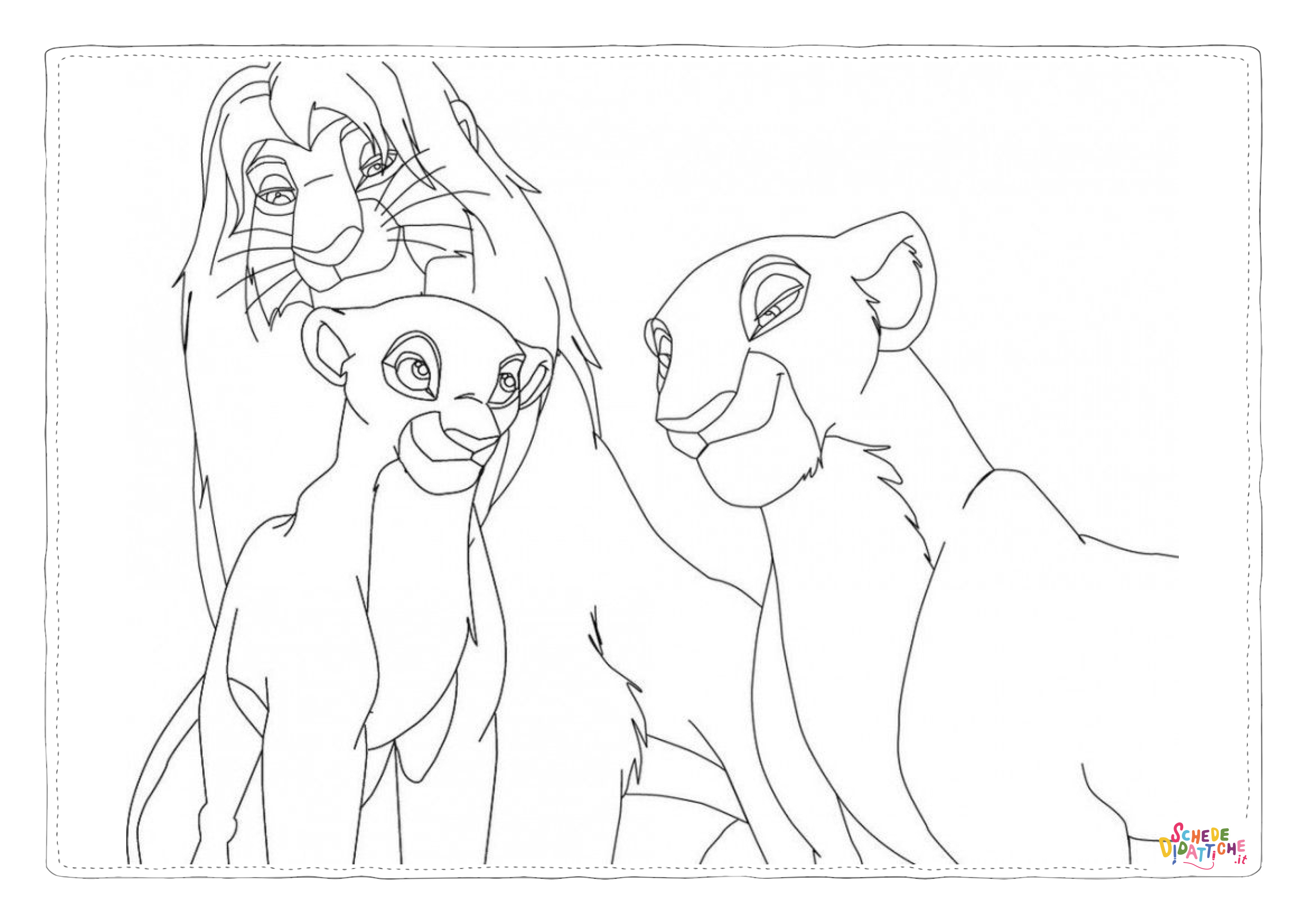 Disegno "Disegno di Re Leone da stampare e colorare 38" Disegno di Re Leone da stampare e colorare 38